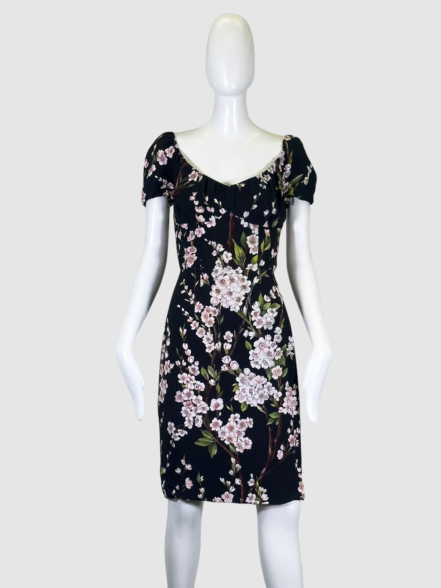 Floral Short Sleeve Dress - Size 38