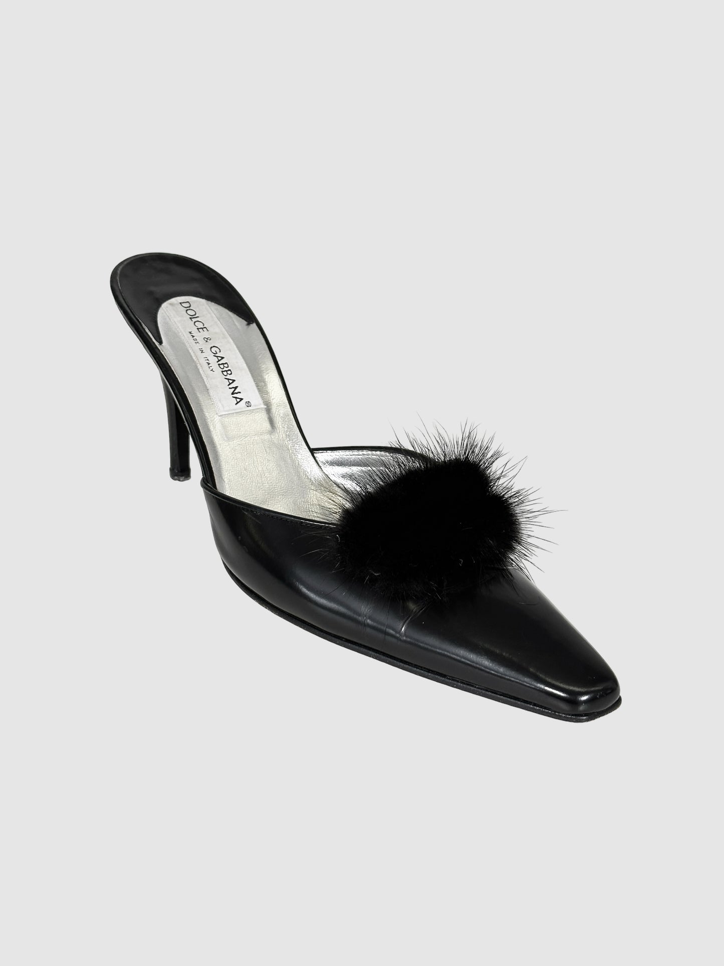 Fur Pom-Pom Mules - Size 39.5