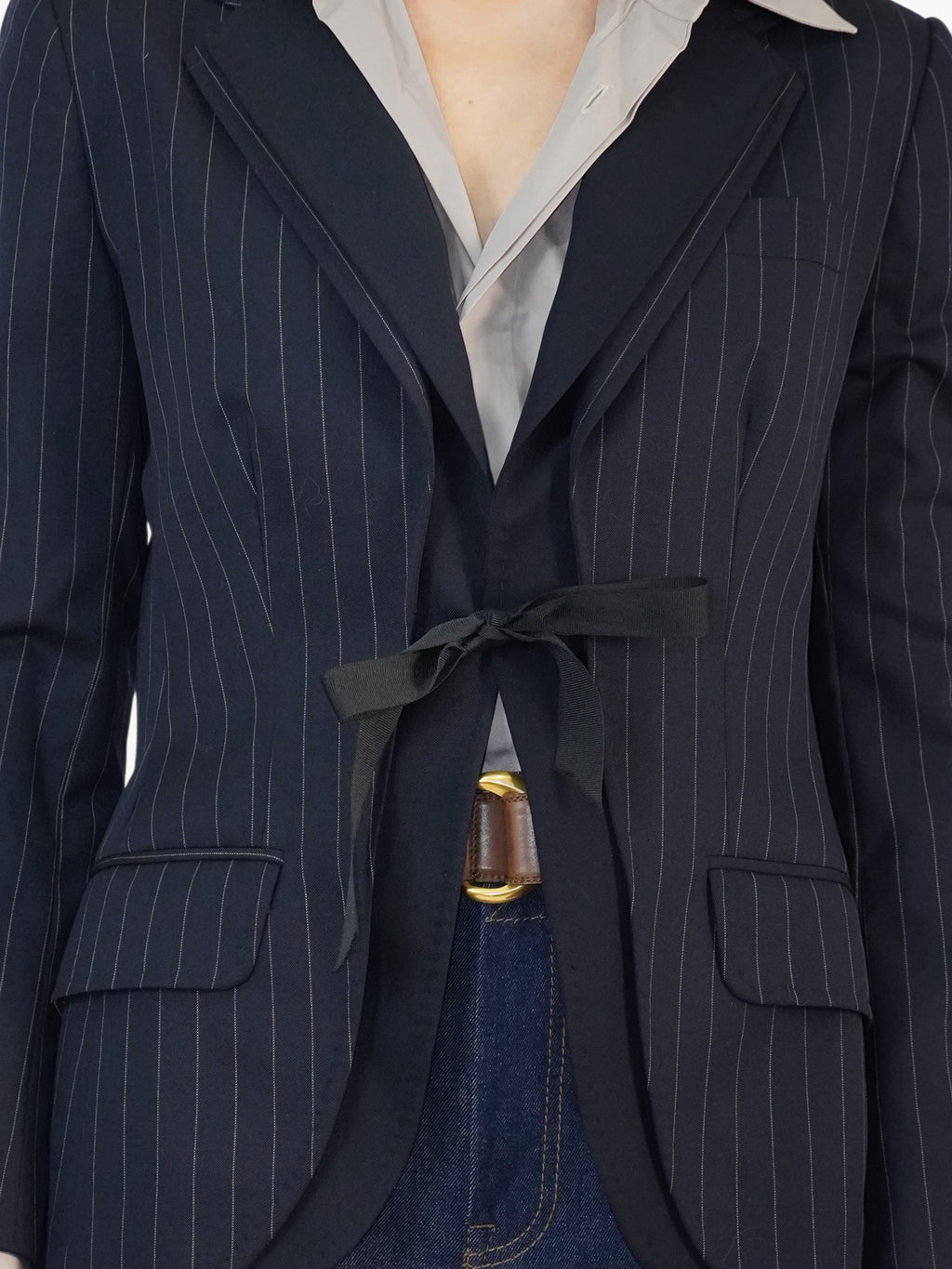 Layered Pinstripe Blazer