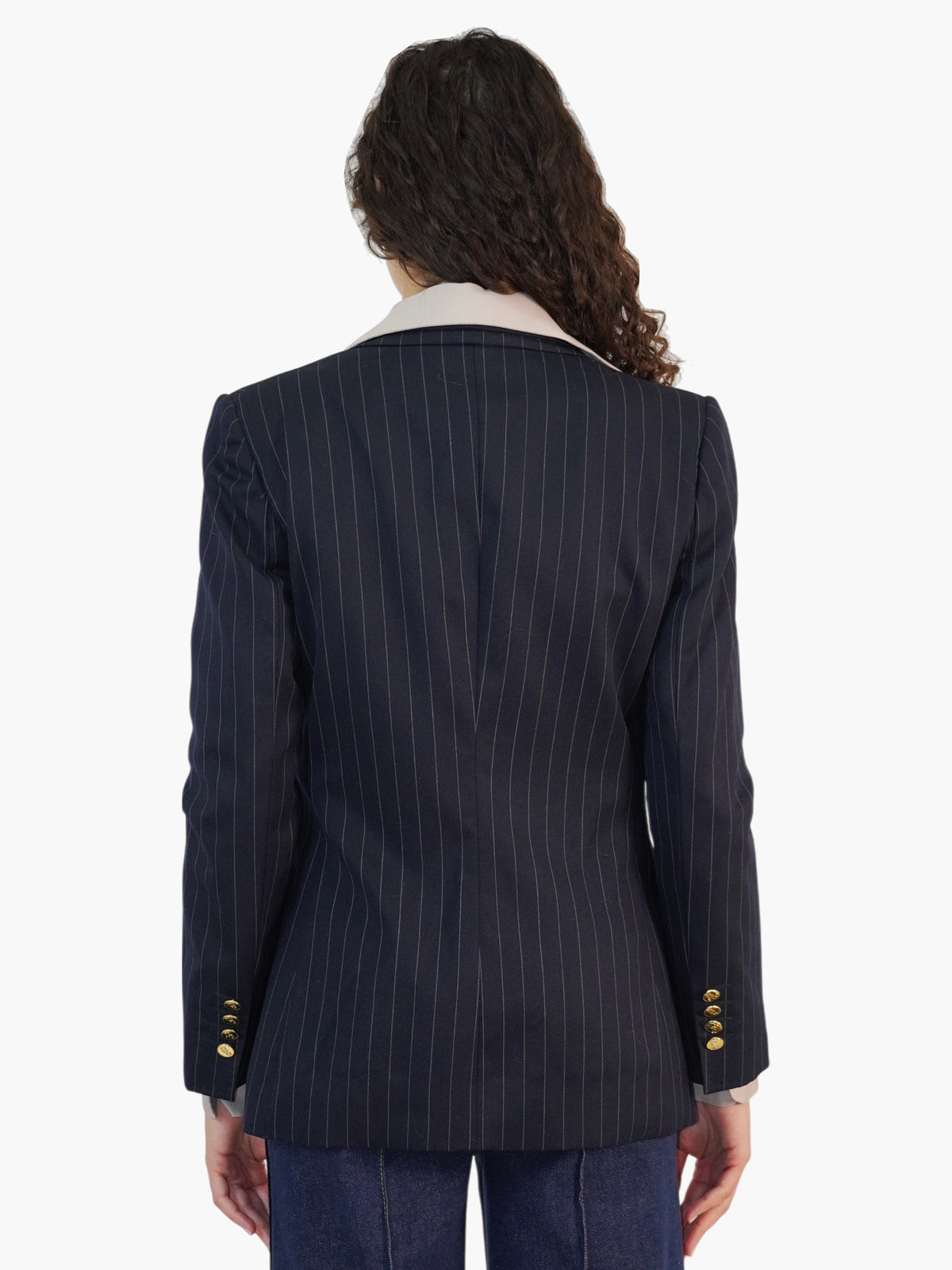 Layered Pinstripe Blazer