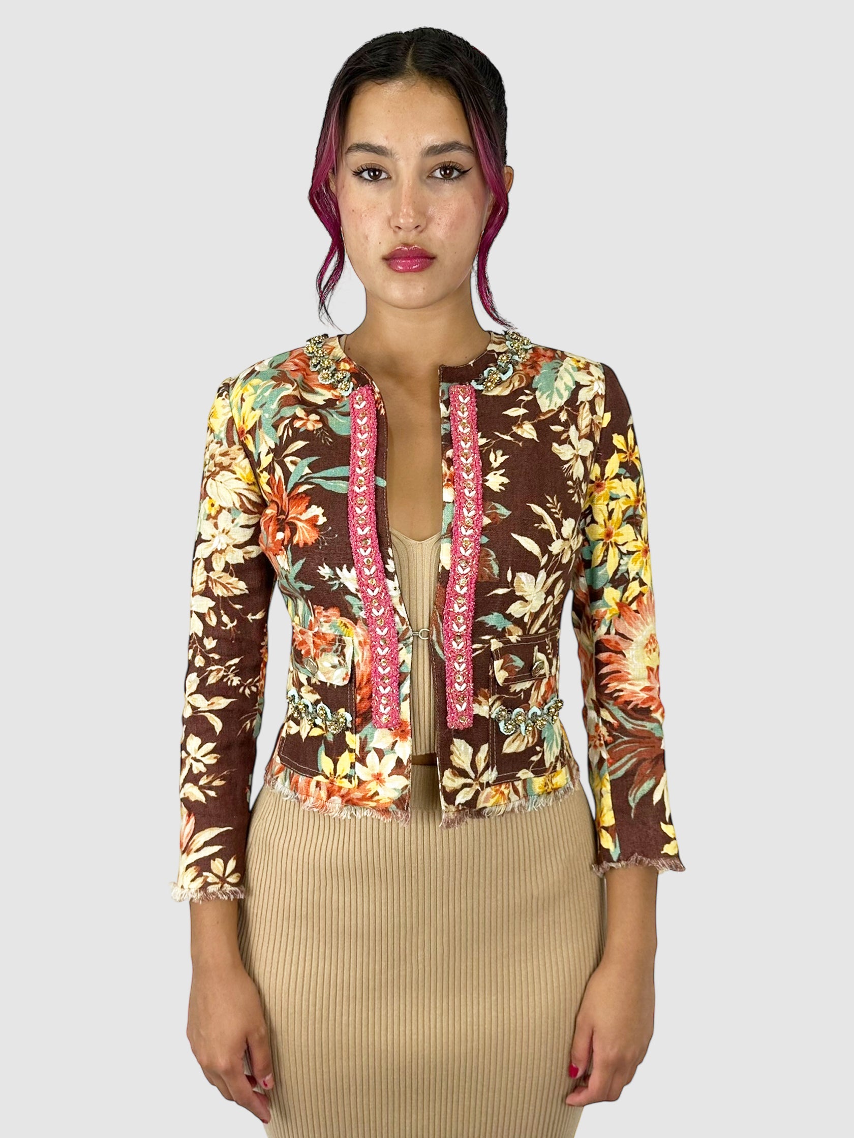 Floral Beaded Blazer