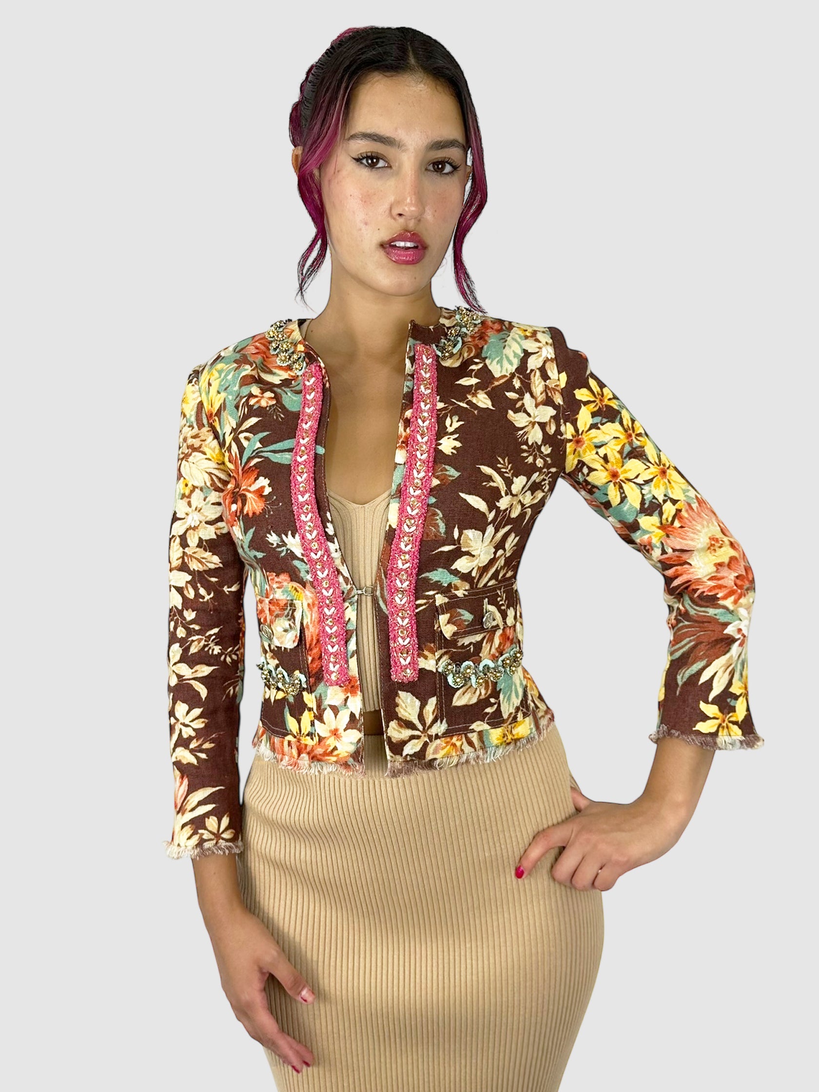 Floral Beaded Blazer