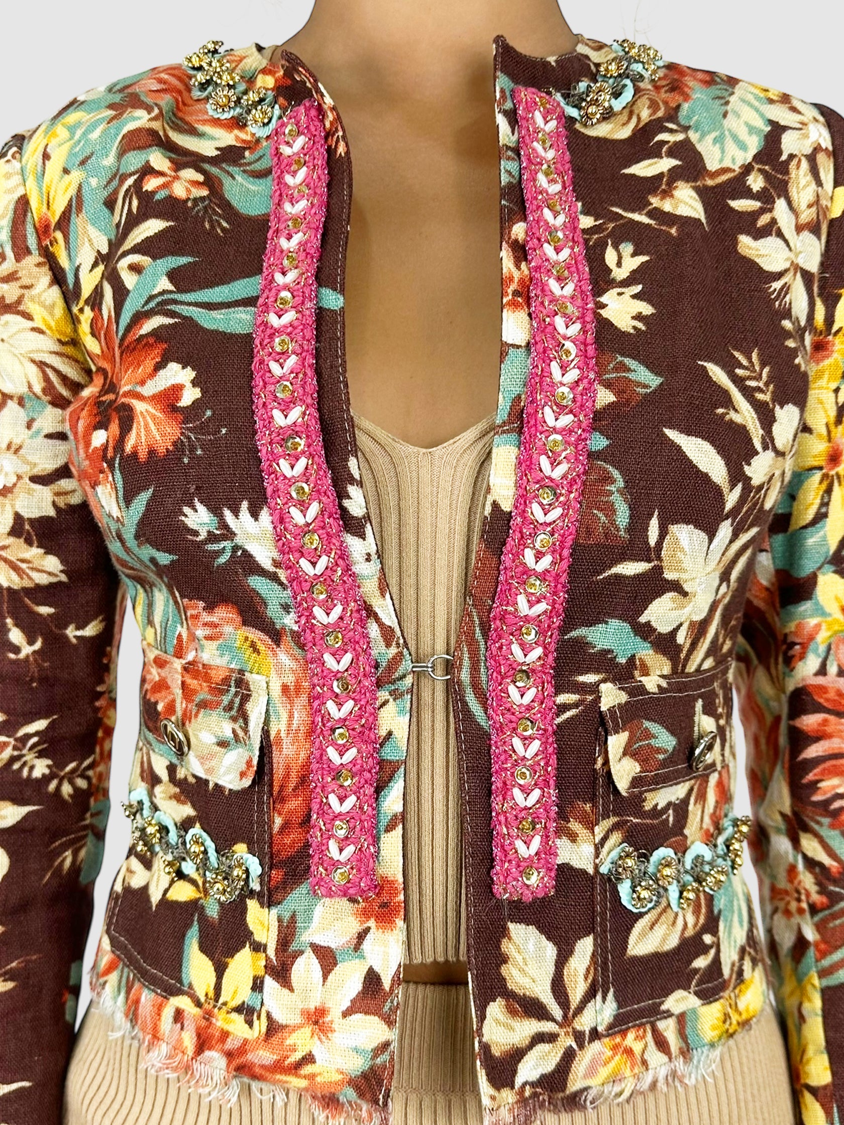 Floral Beaded Blazer