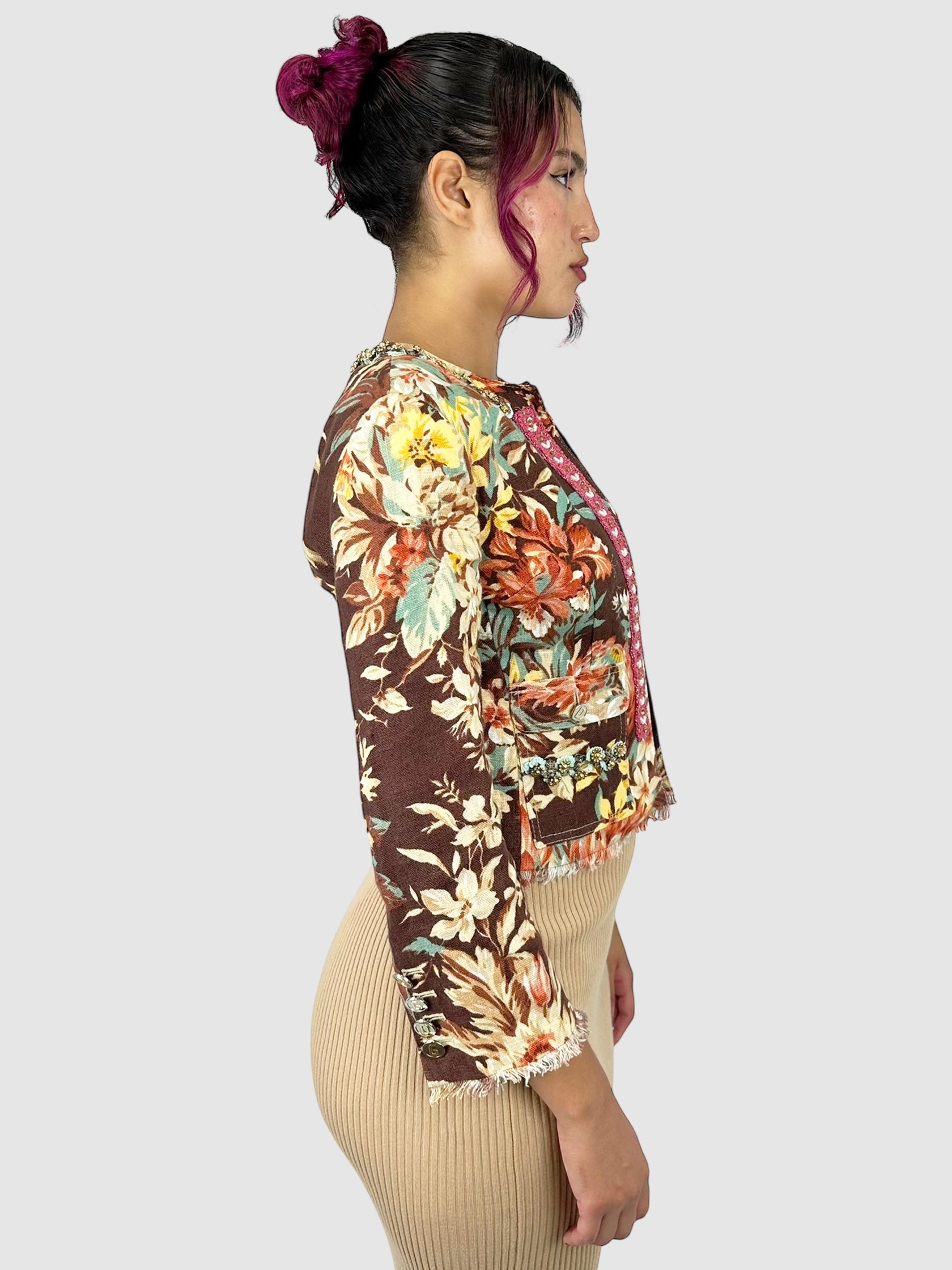 Floral Beaded Blazer