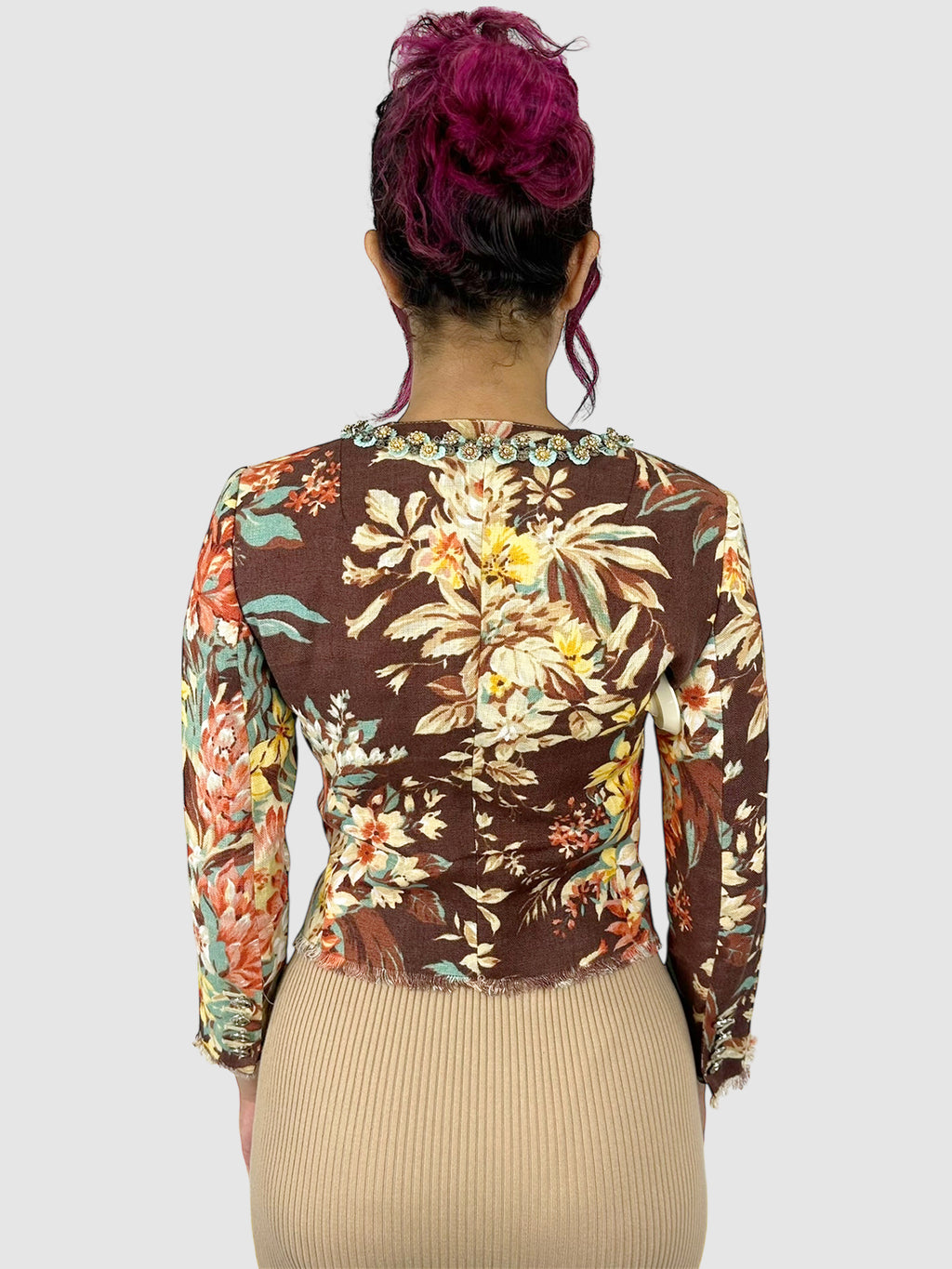 Floral Beaded Blazer