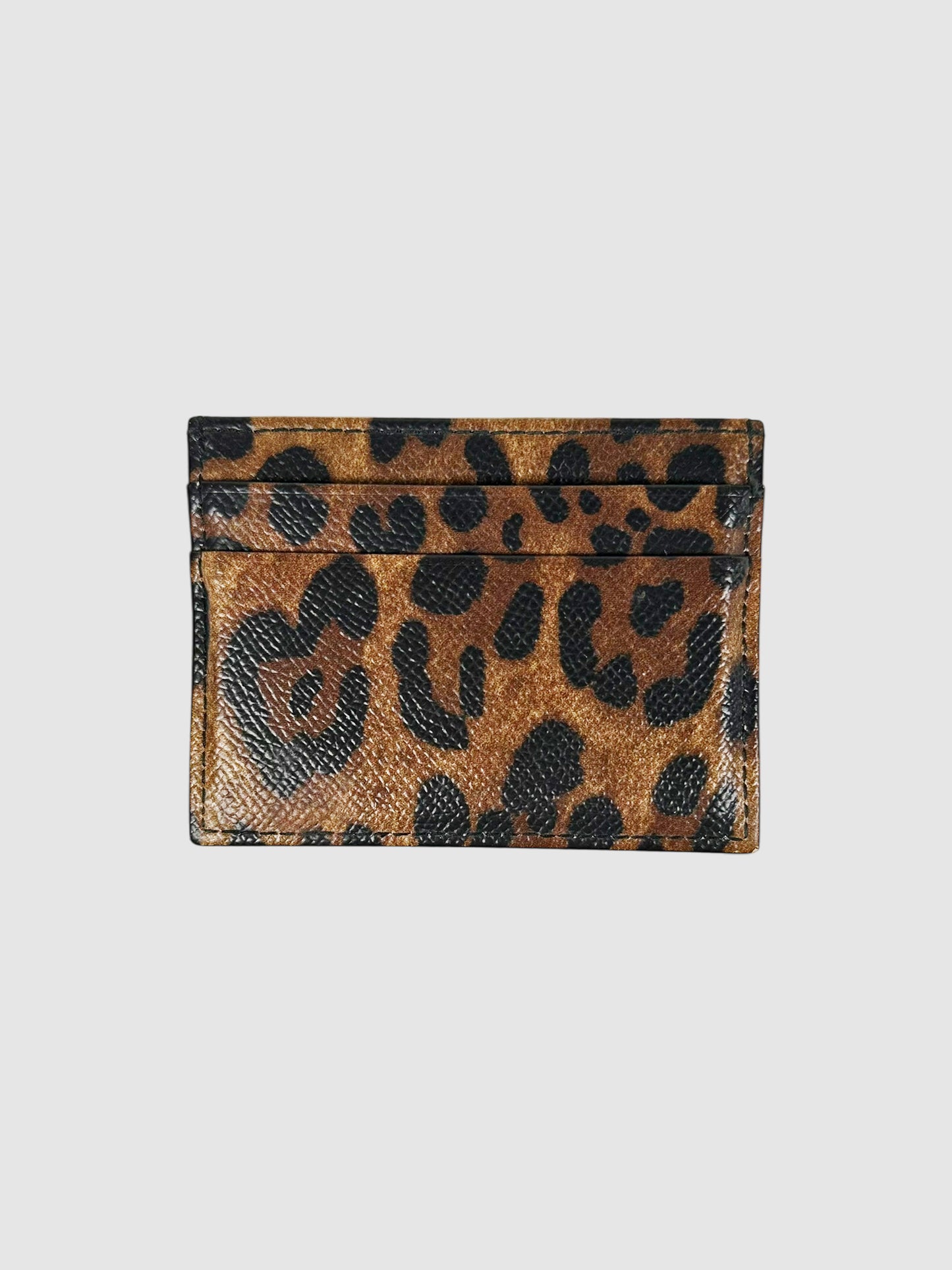 Leopard Print Rose Appliqué Card Holder