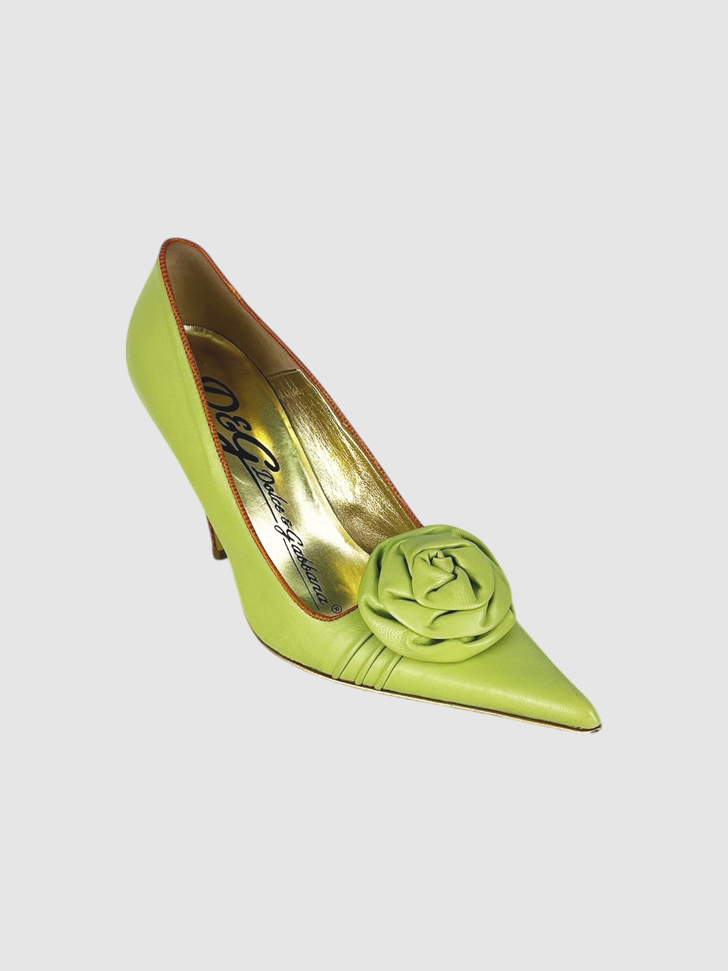 Flower Detail Pointed Toe Pumps - Size 38