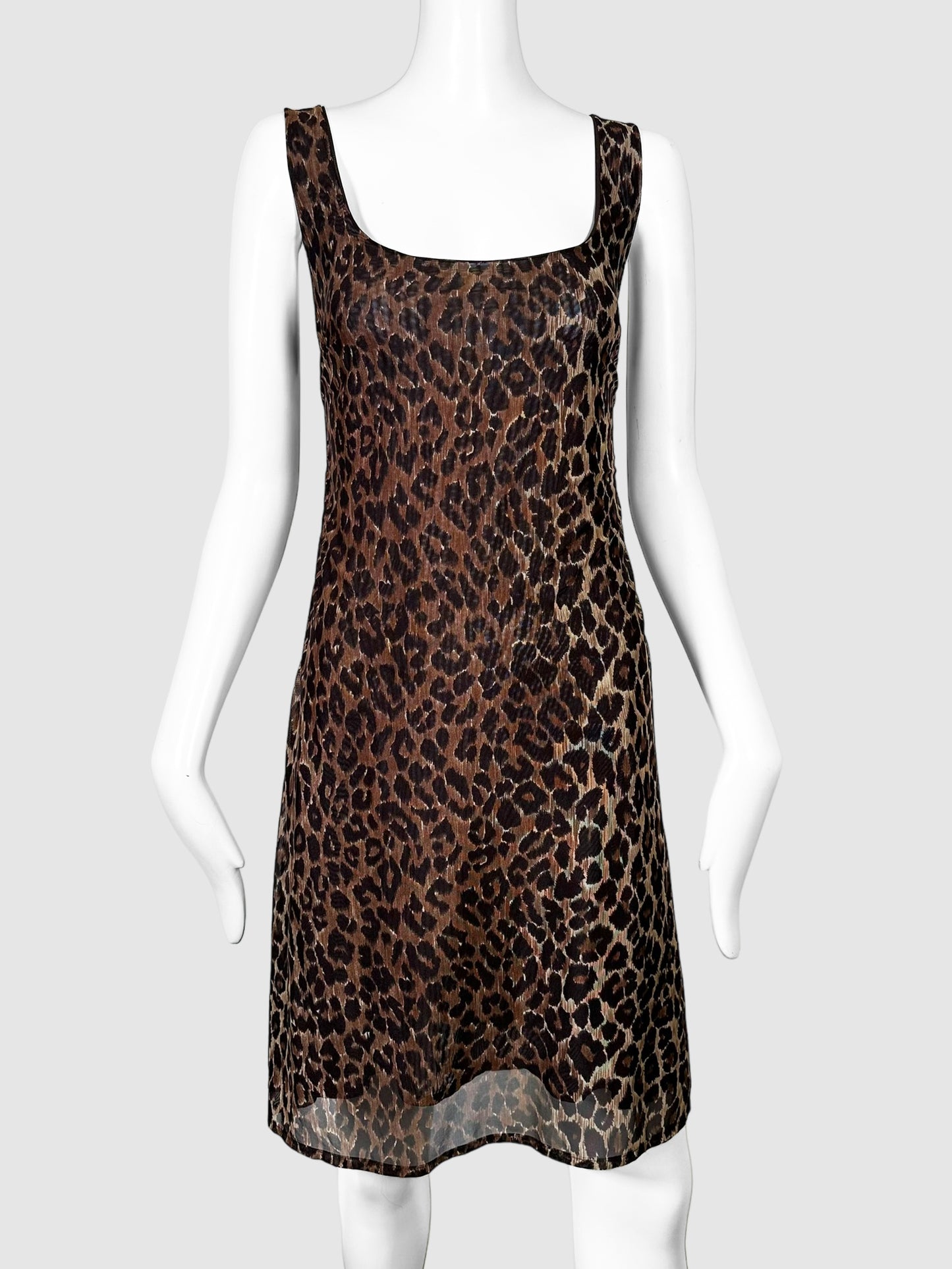 Leopard Print Mini Dress - Size S