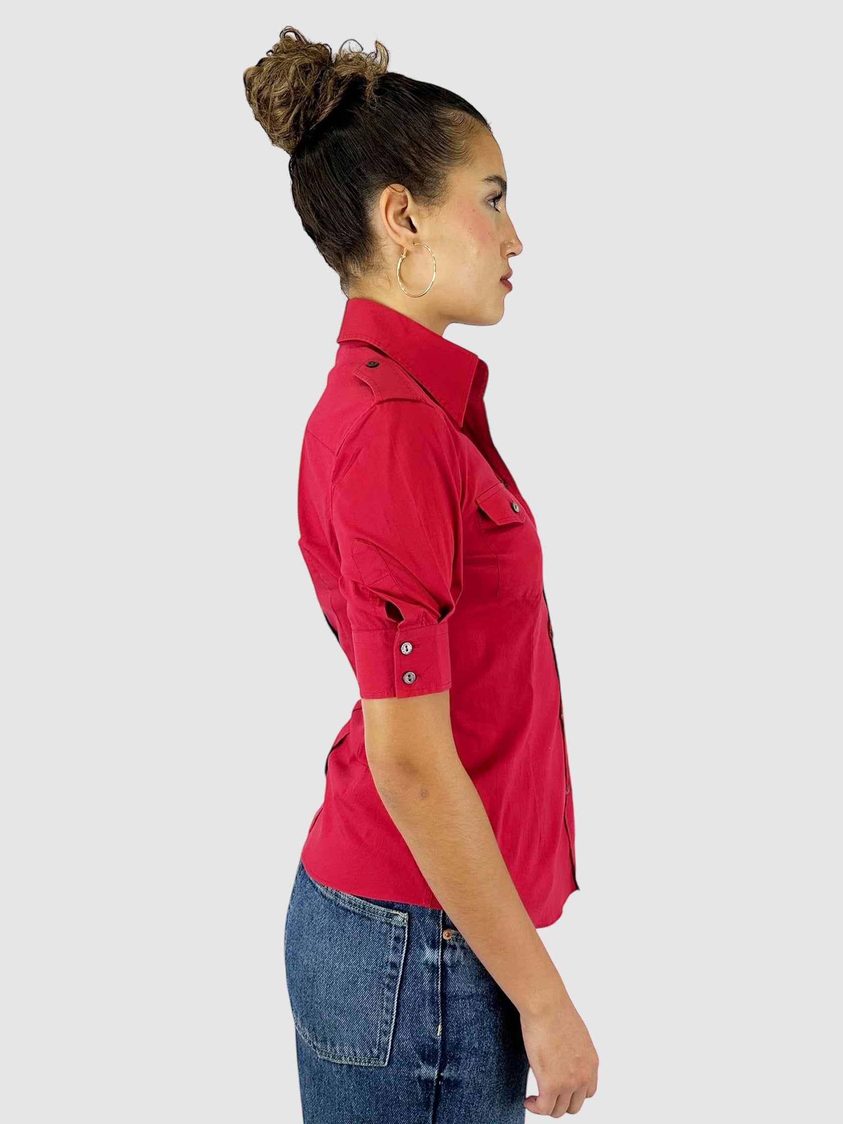 Collared Button-Up Top