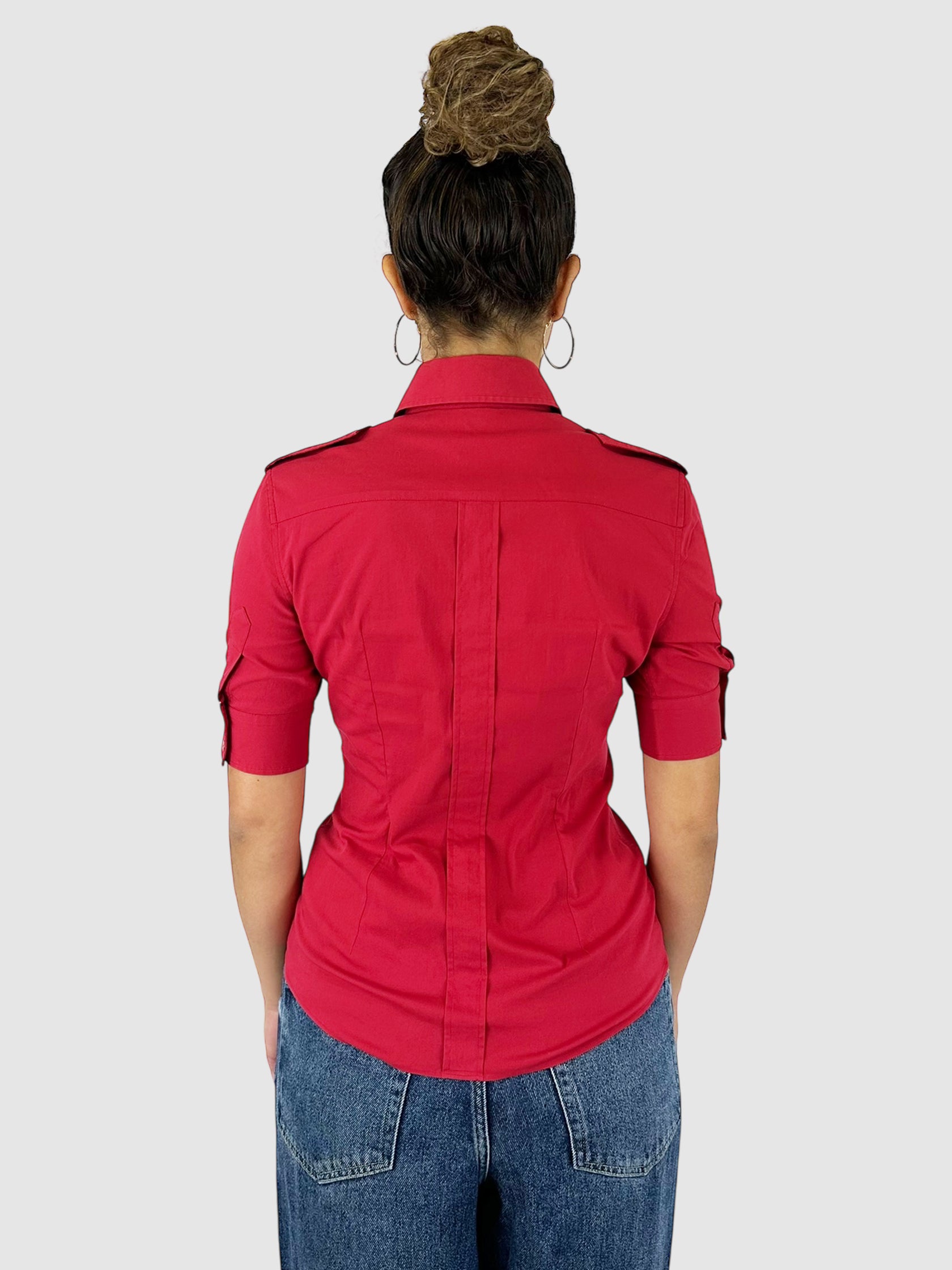 Collared Button-Up Top