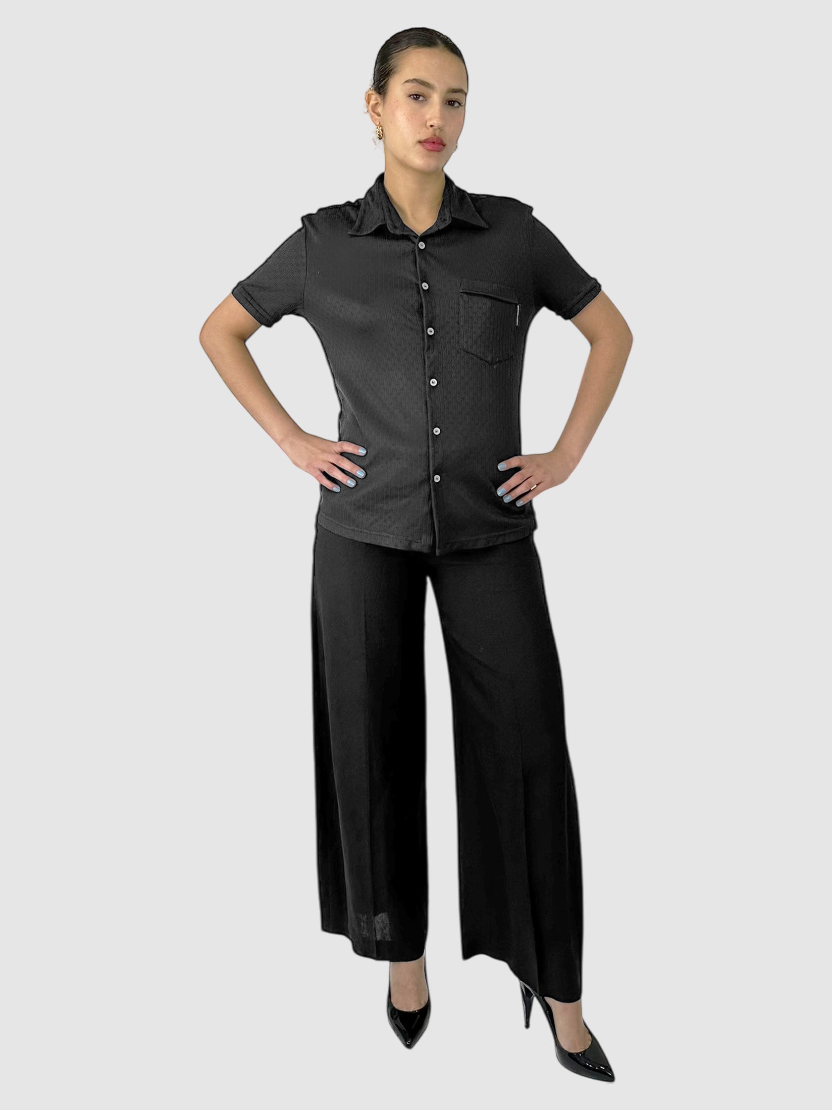 Eyelet Button-Up Top