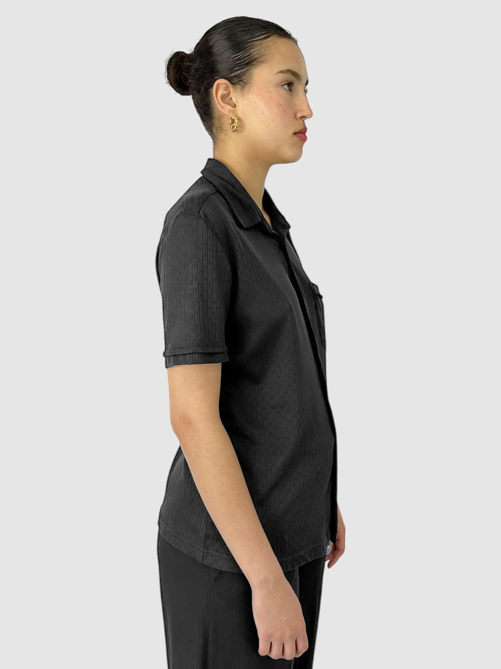 Eyelet Button-Up Top