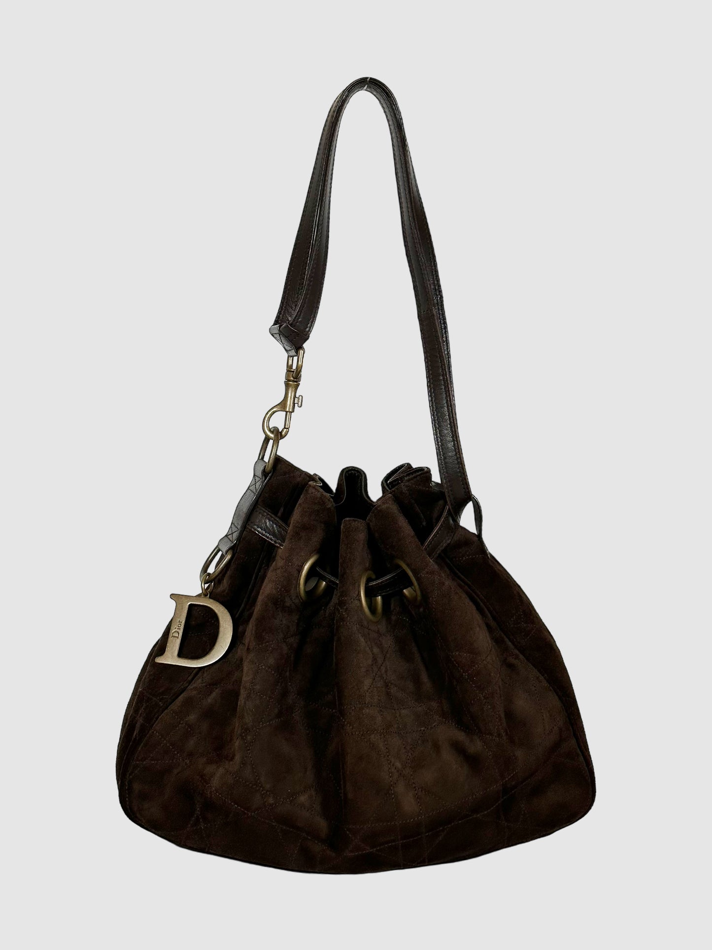 Christian Dior Large Cannage Drawstring Hobo Bag