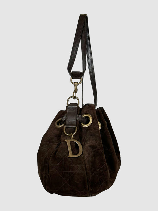 Christian Dior Large Cannage Drawstring Hobo Bag