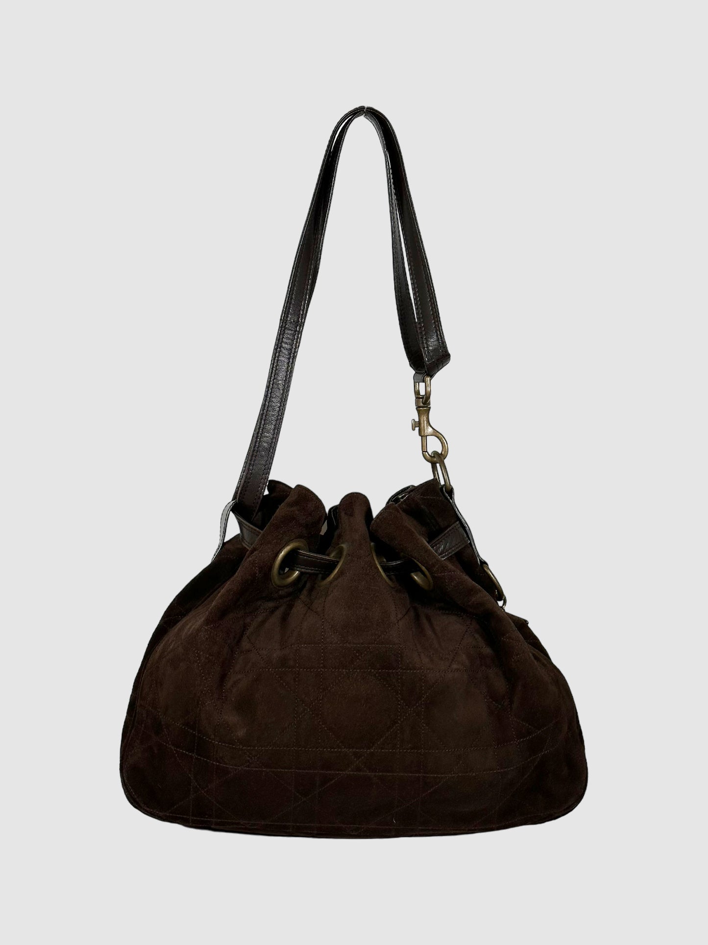 Christian Dior Large Cannage Drawstring Hobo Bag