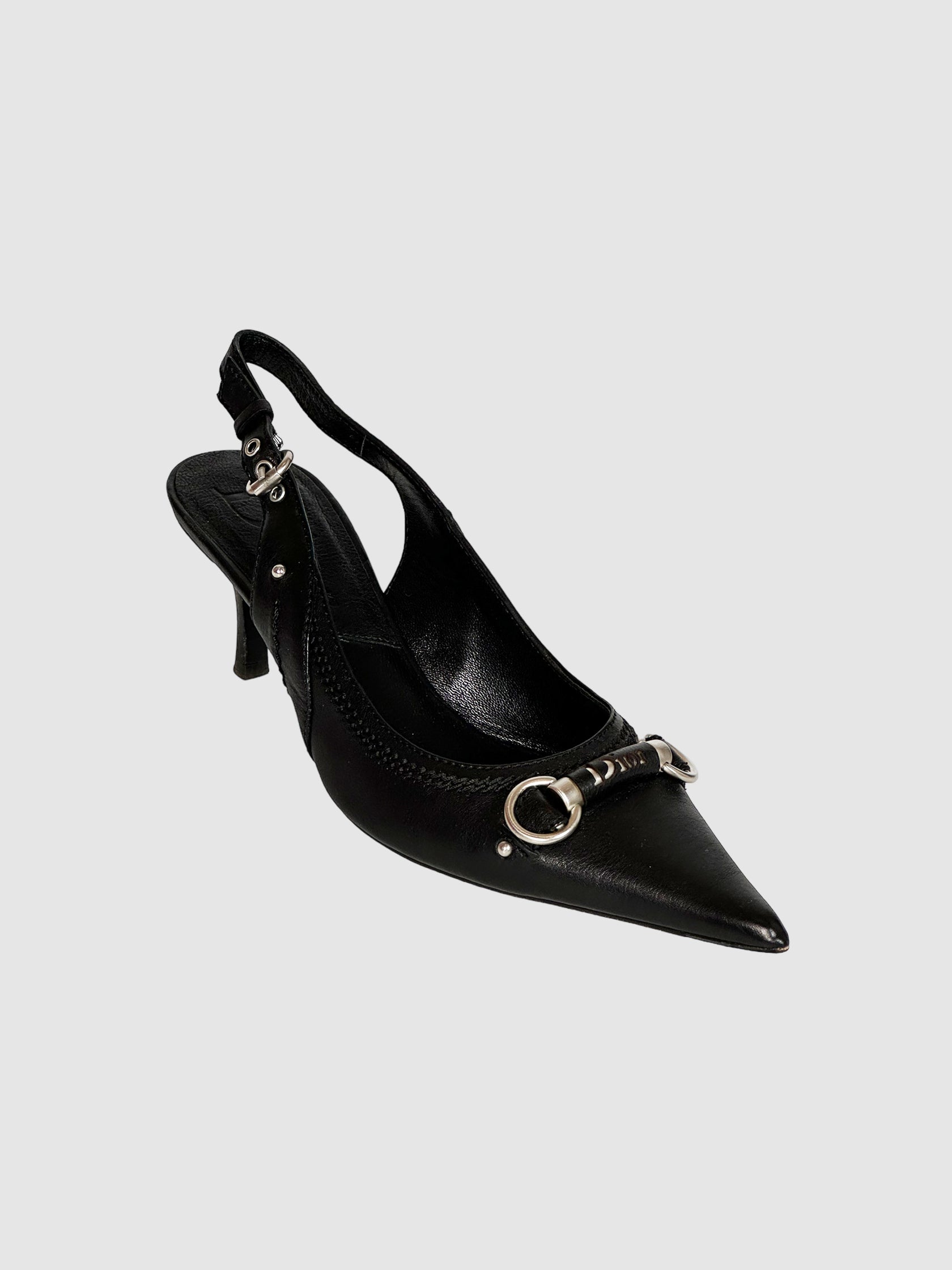 Leather Slingback Pumps - Size 35.5