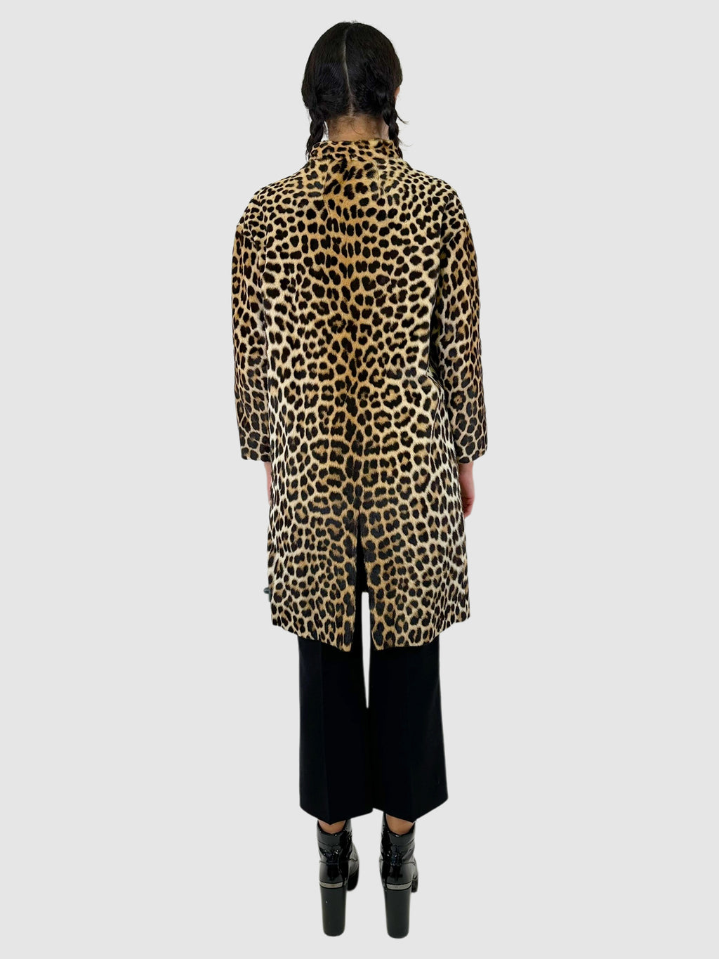Leopard Mock Neck Coat - Size S