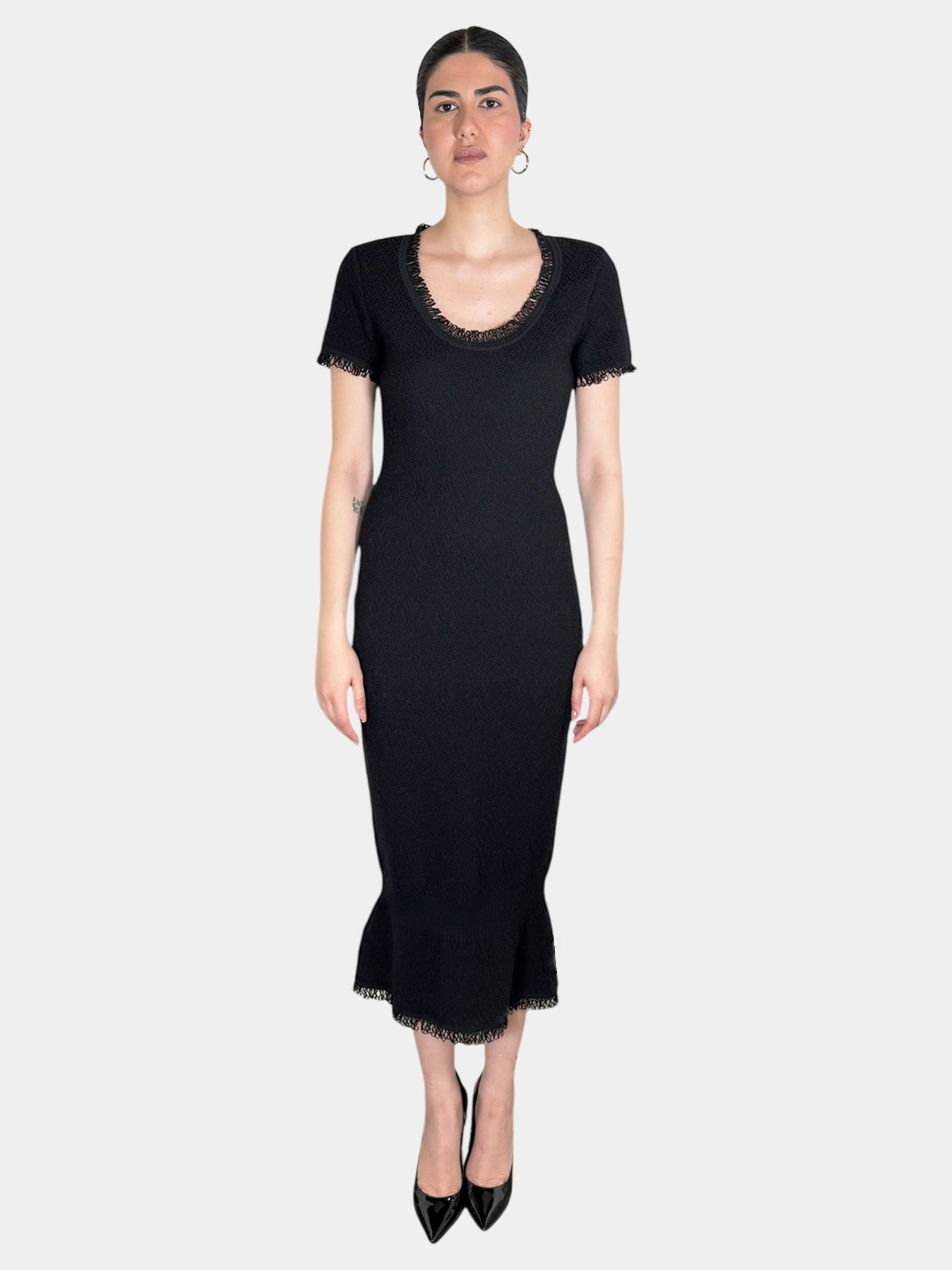 Tweed Wool Trumpet Dress