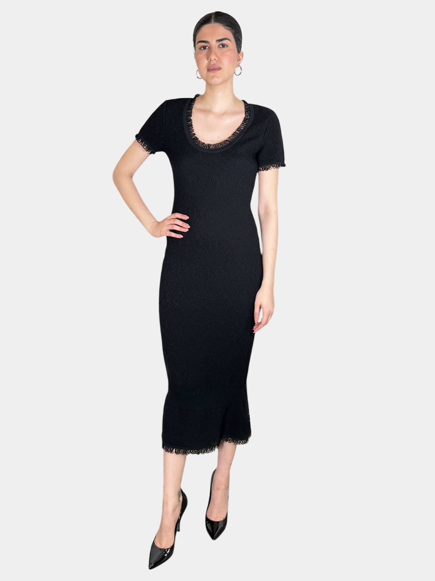 Tweed Wool Trumpet Dress