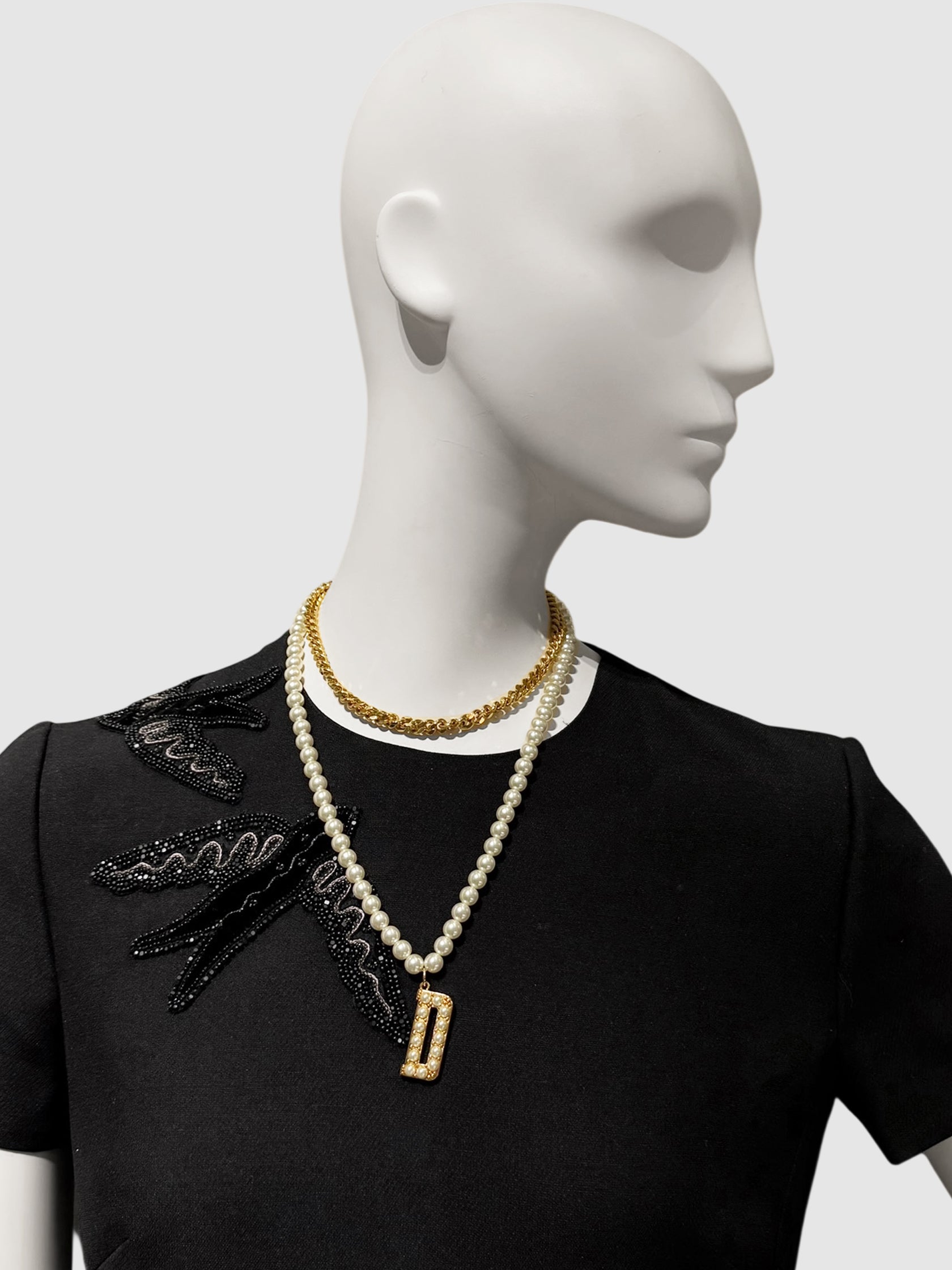 Pearl Chain D Necklace