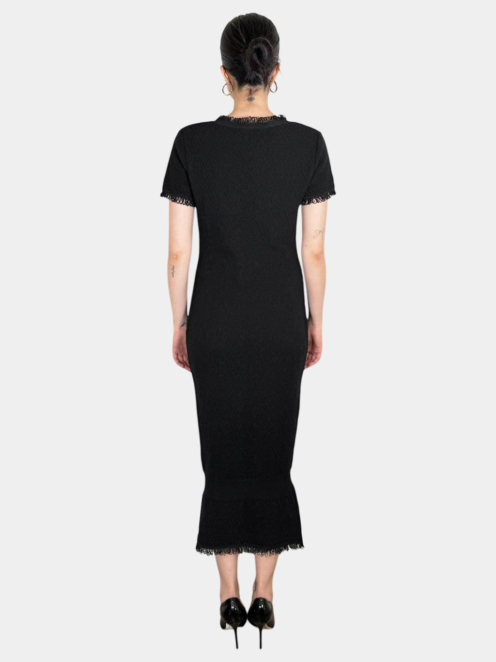 Tweed Wool Trumpet Dress