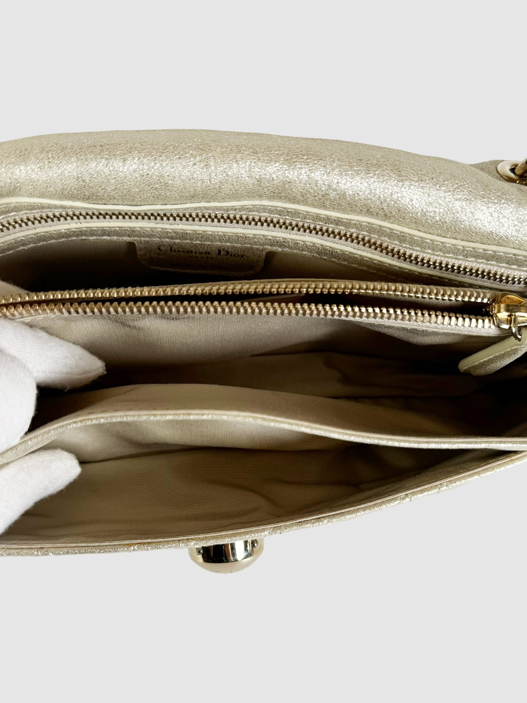 Cannage Rendezvous Metallic Shoulder Bag