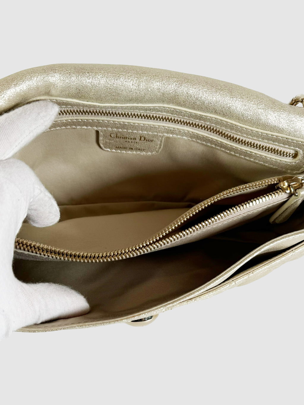 Cannage Rendezvous Metallic Shoulder Bag