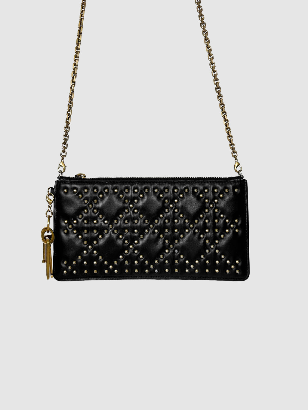 2017 Leather Studded Wallet on Chain