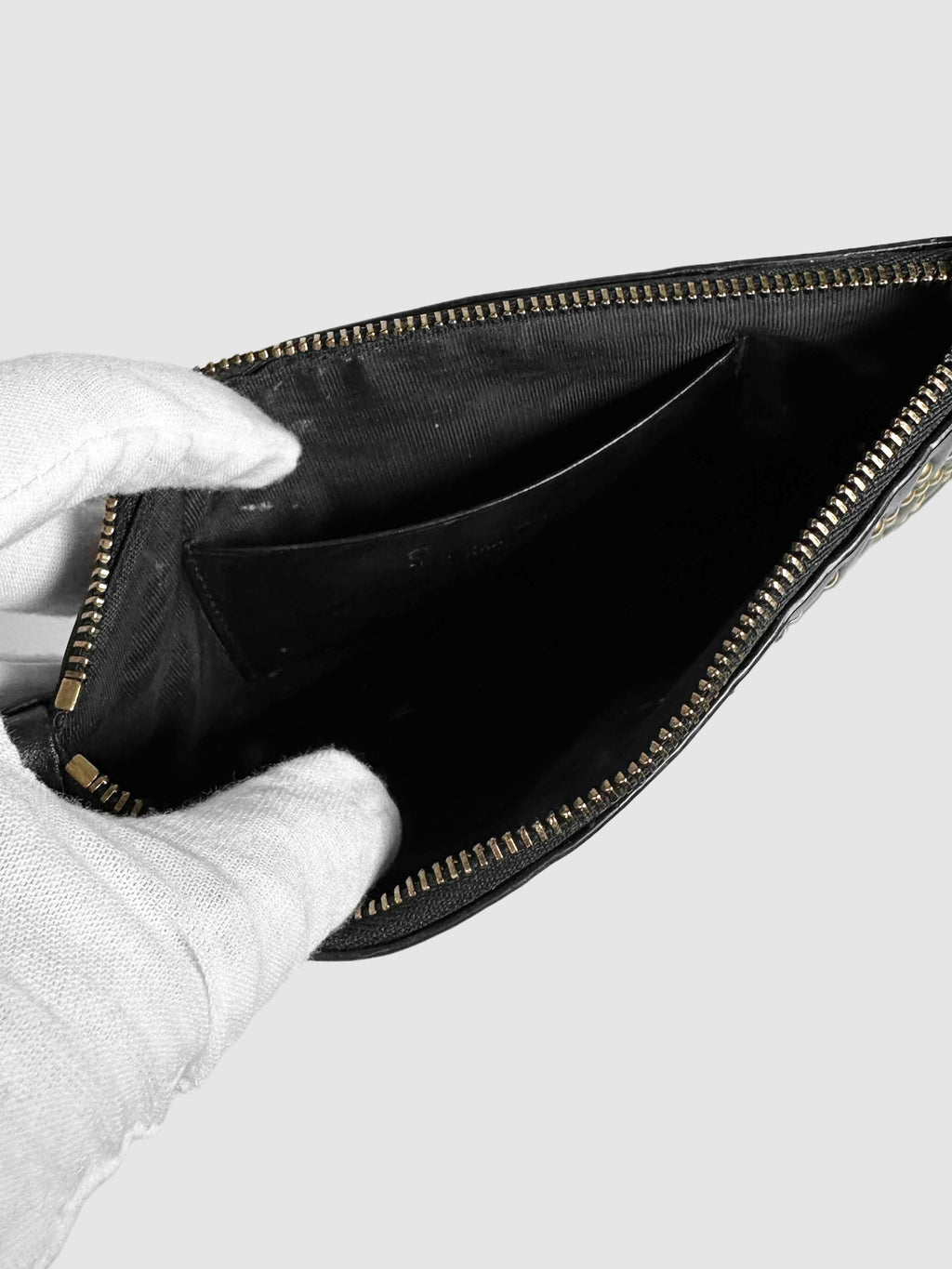 2017 Leather Studded Wallet on Chain