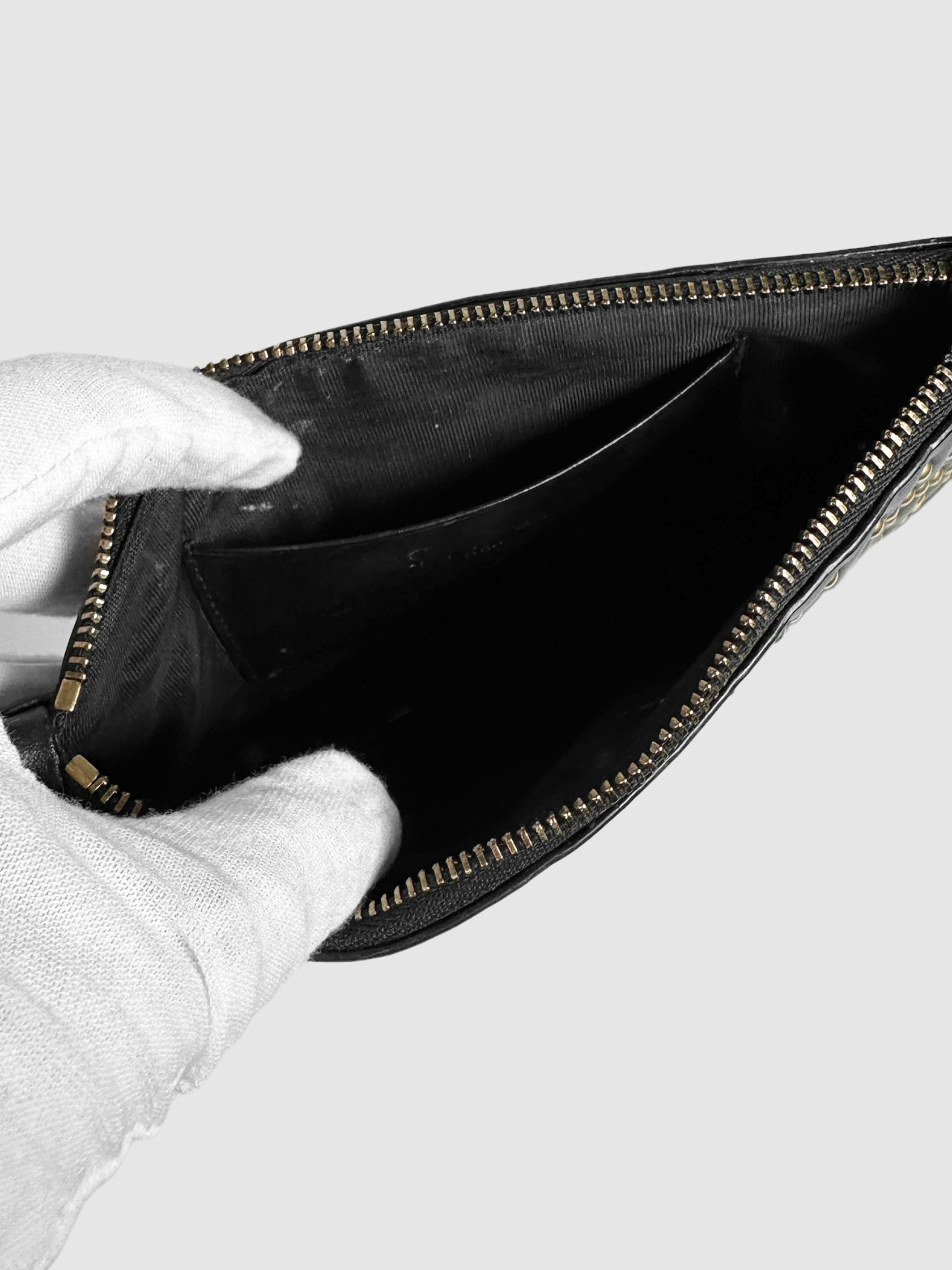 2017 Leather Studded Wallet on Chain