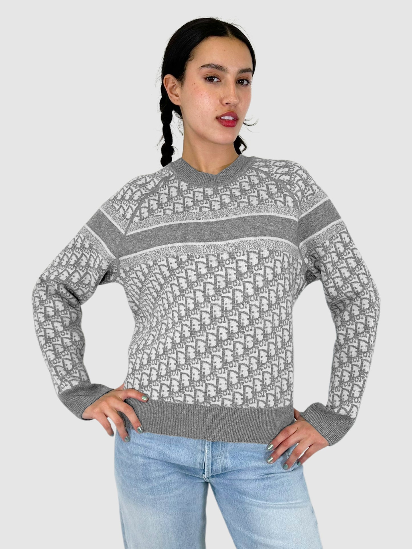 Oblique Reversible Crewneck Sweater - Size S/M