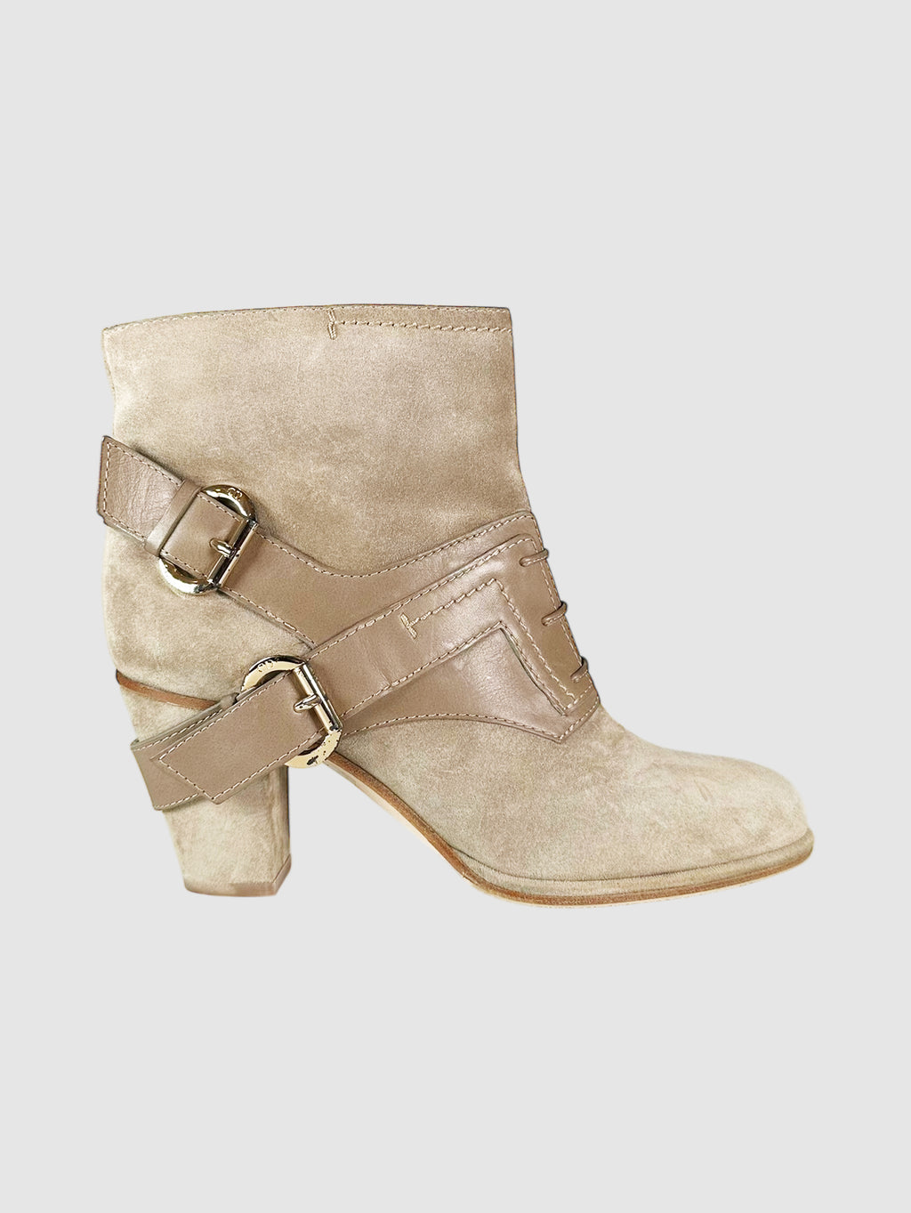 Dual Buckle Heeled Booties