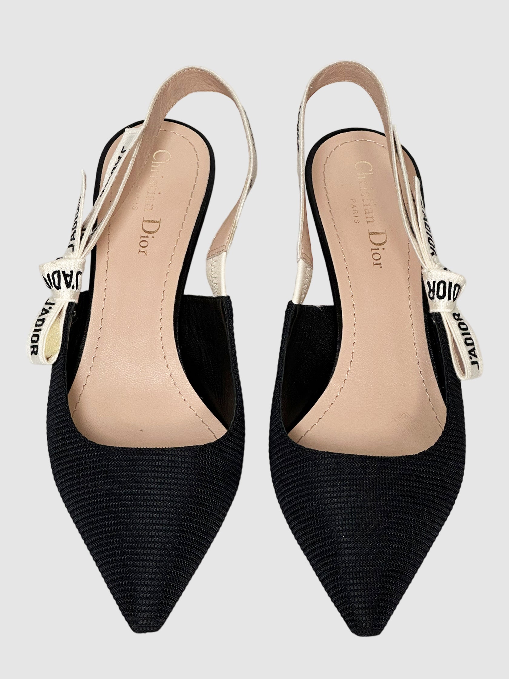 Canvas J'Adior Slingback Pumps - Size 40
