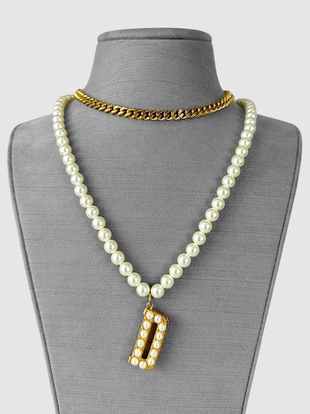 Pearl Chain D Necklace