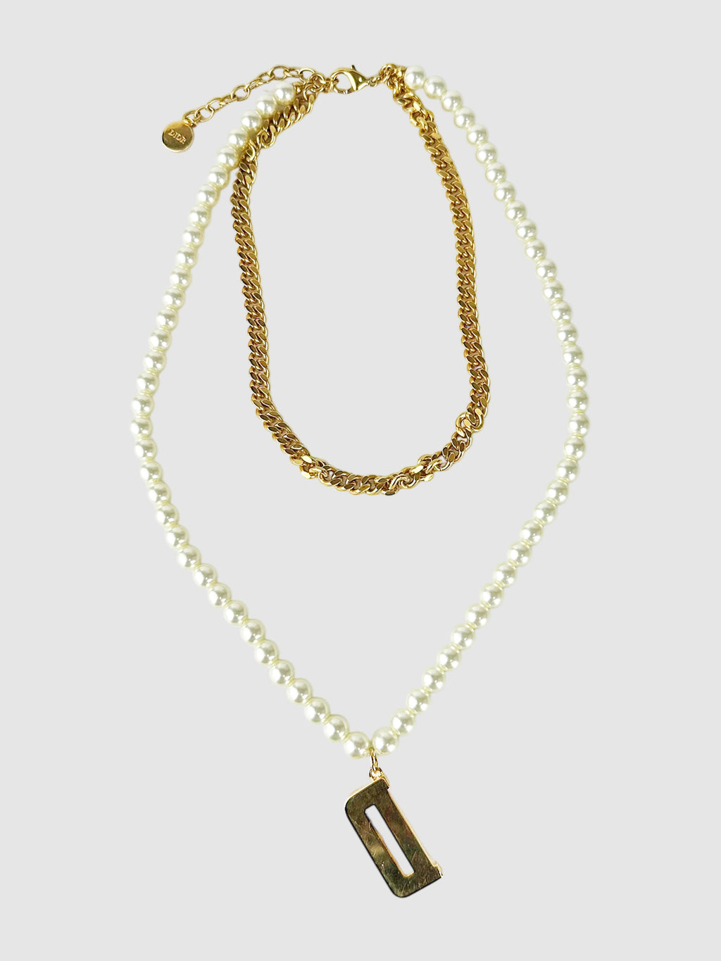 Pearl Chain D Necklace