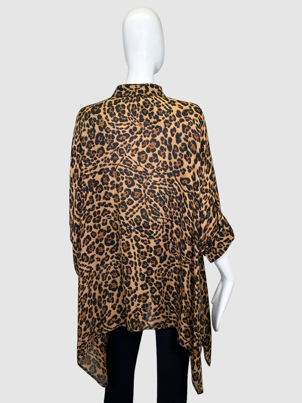 Leopard Print Asymmetrical Top - Size 46