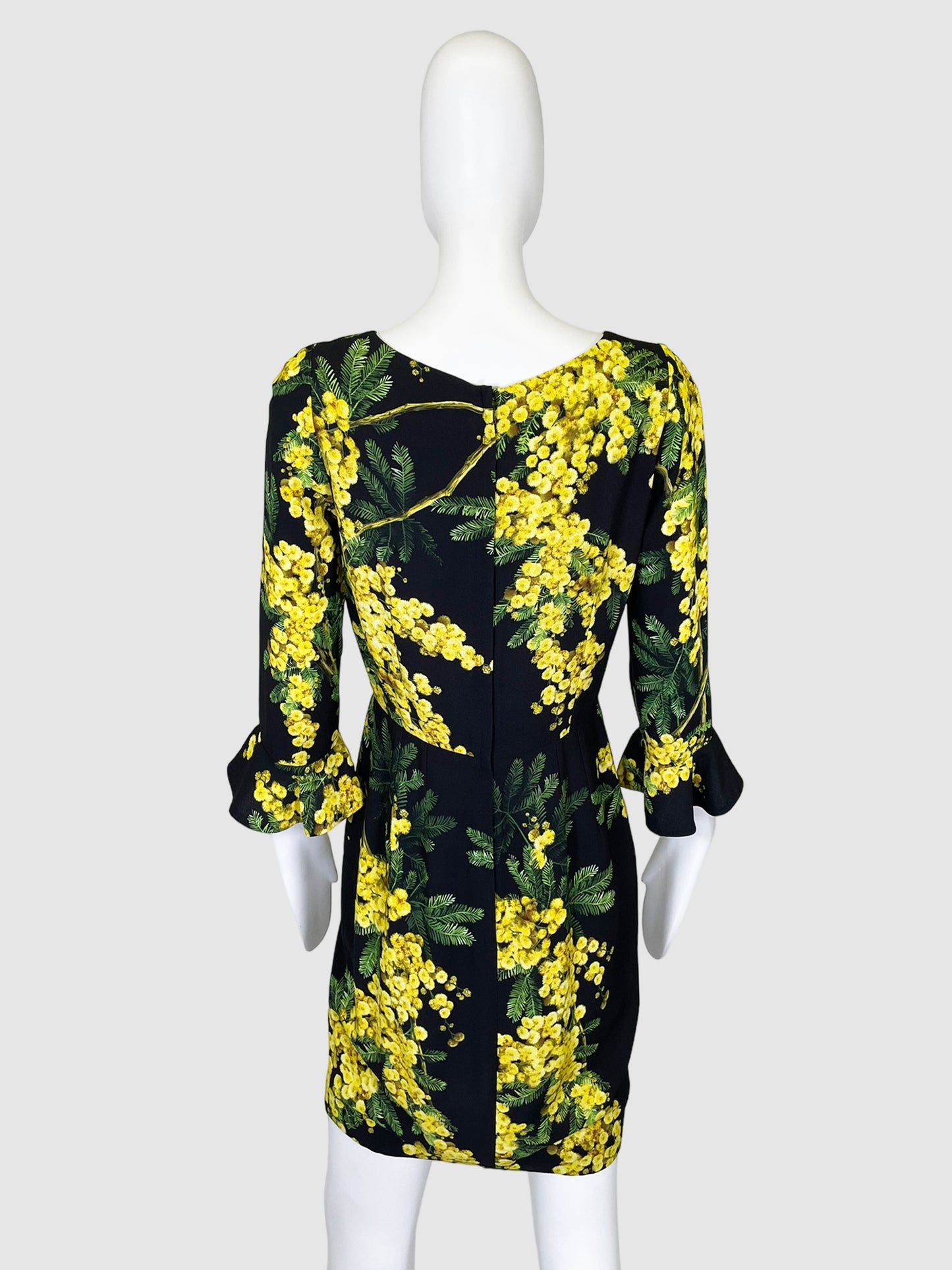 Floral Three-Quarter Sleeve Dress - Size 42