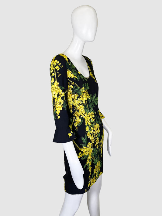 Floral Three-Quarter Sleeve Dress - Size 42
