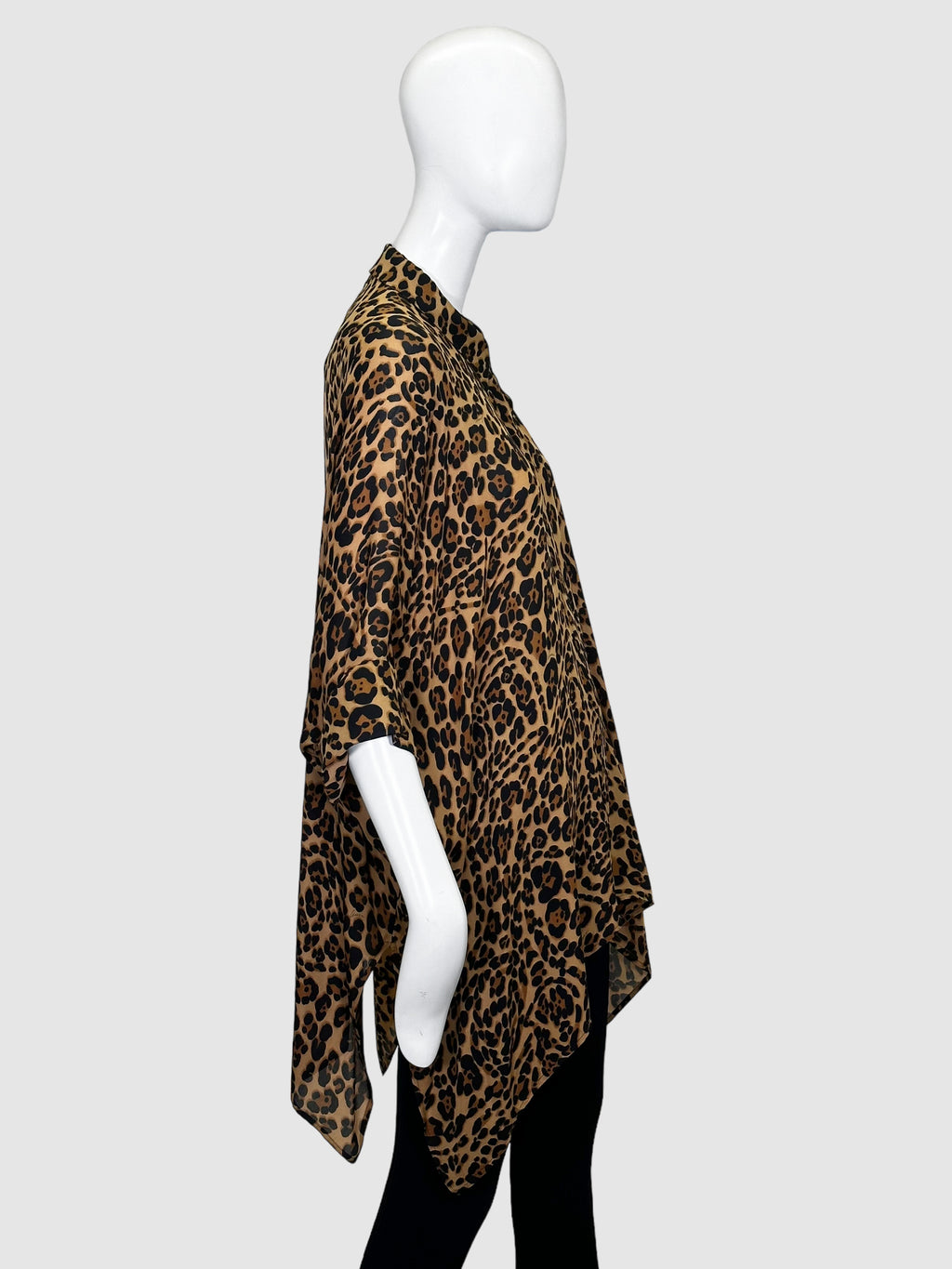 Leopard Print Asymmetrical Top - Size 46