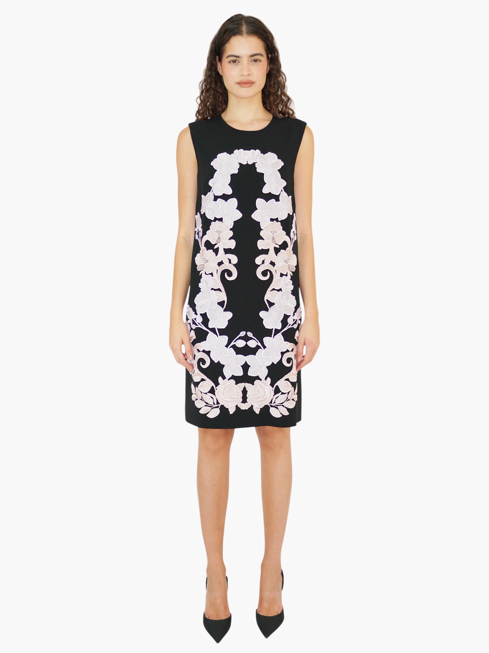 Floral-Embroidered Dress