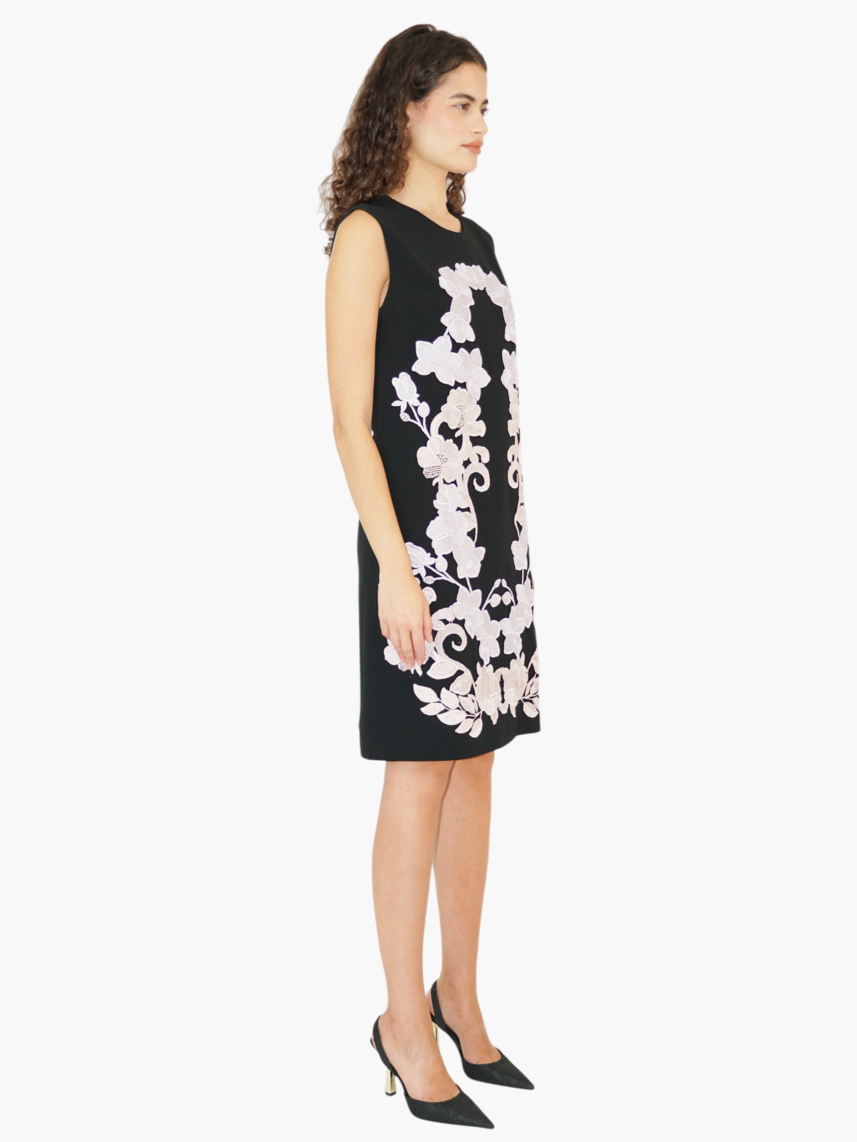 Floral-Embroidered Dress