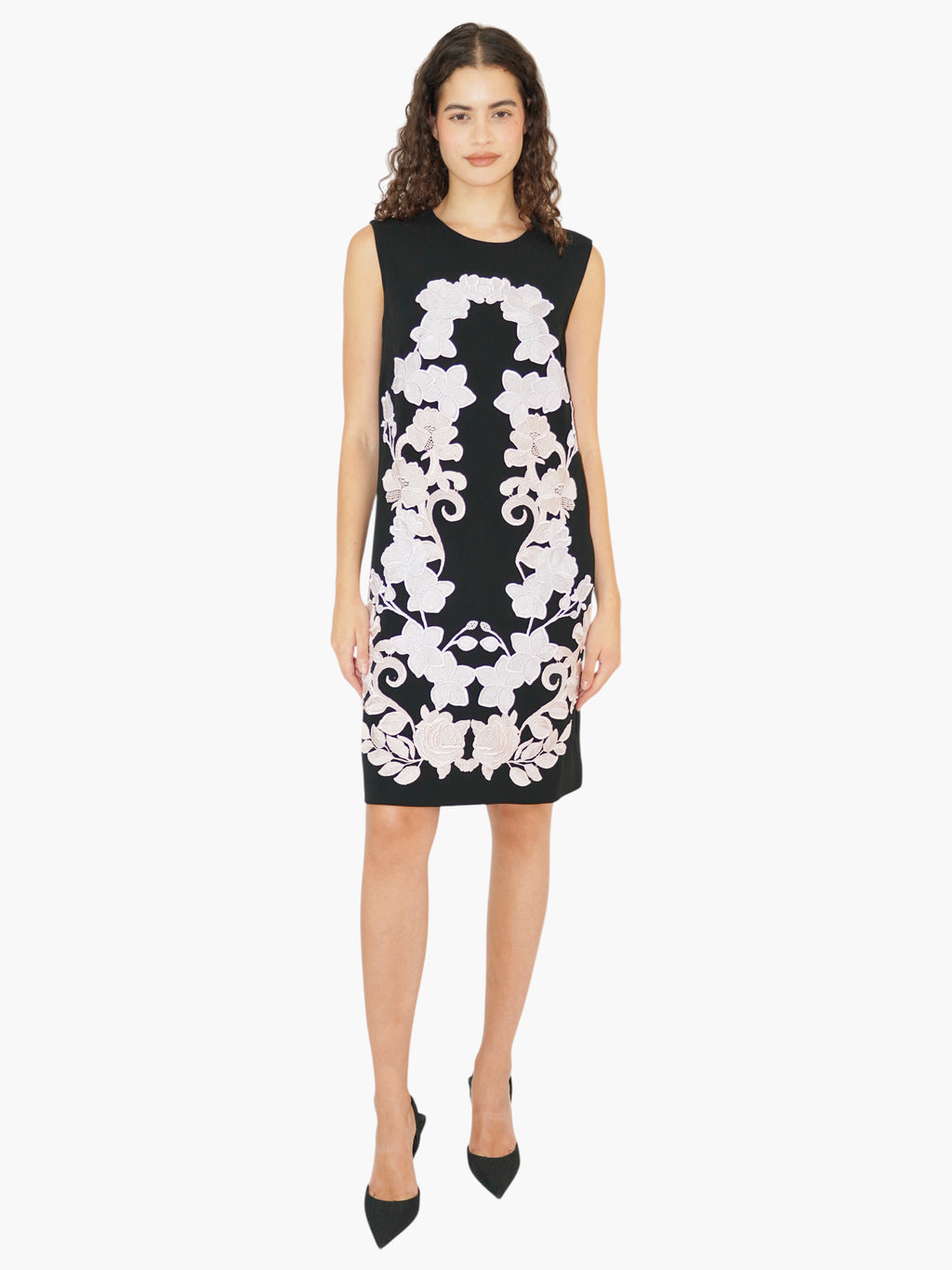 Floral-Embroidered Dress