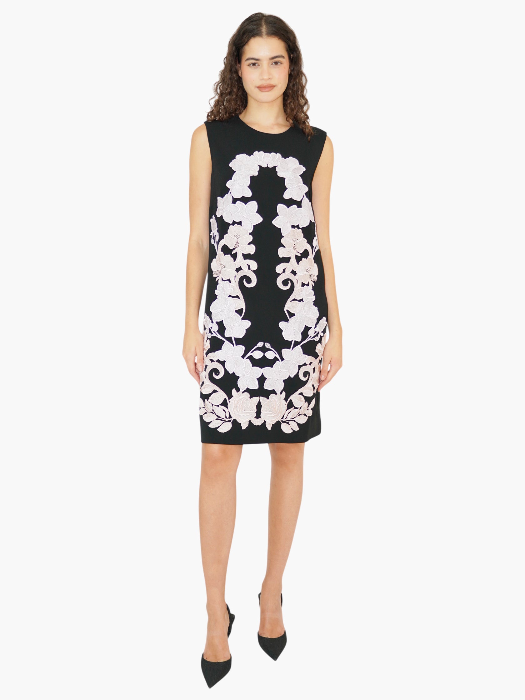 Floral-Embroidered Dress