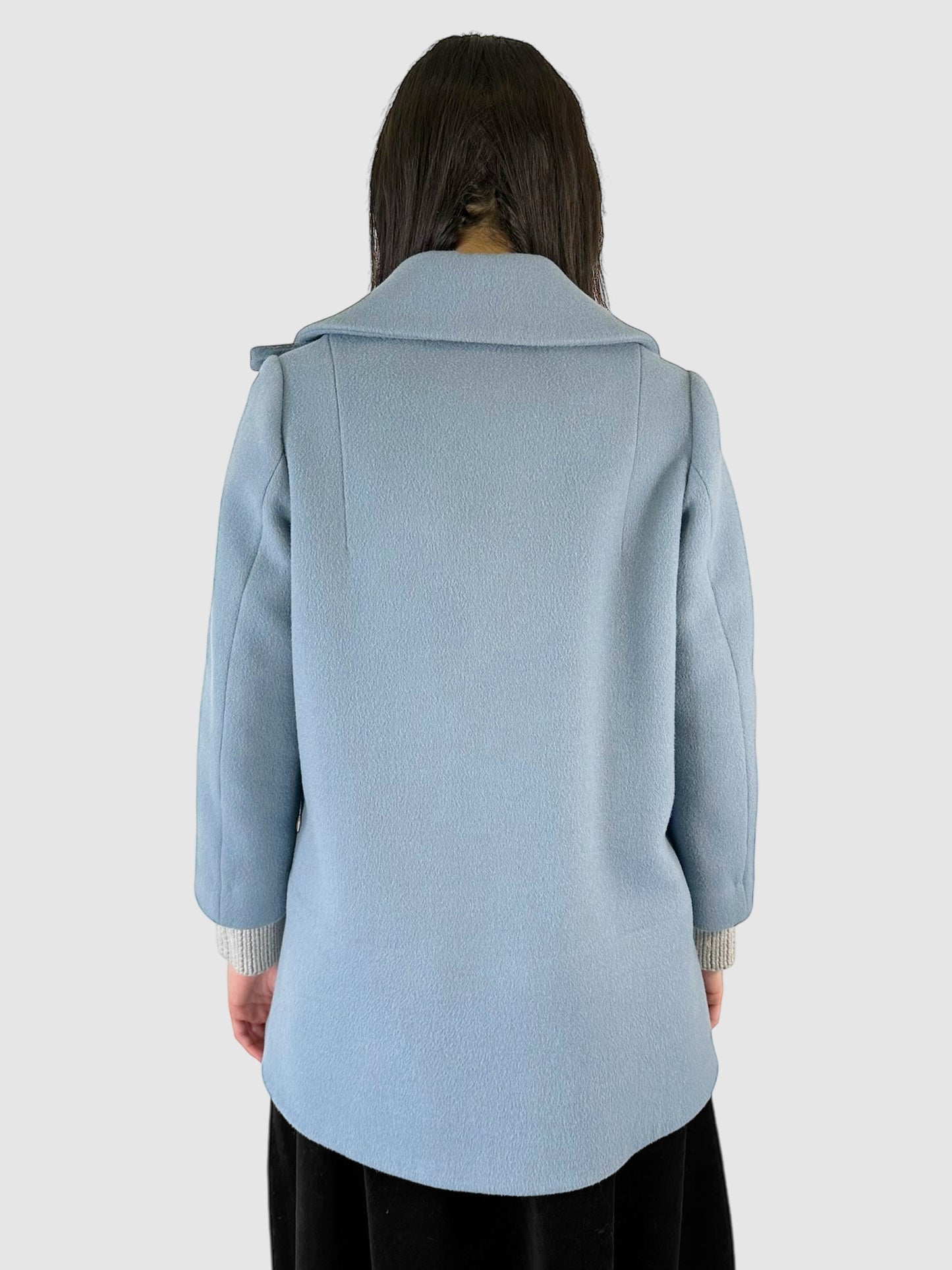 Wool Double-Breasted Collared Coat - Size 2