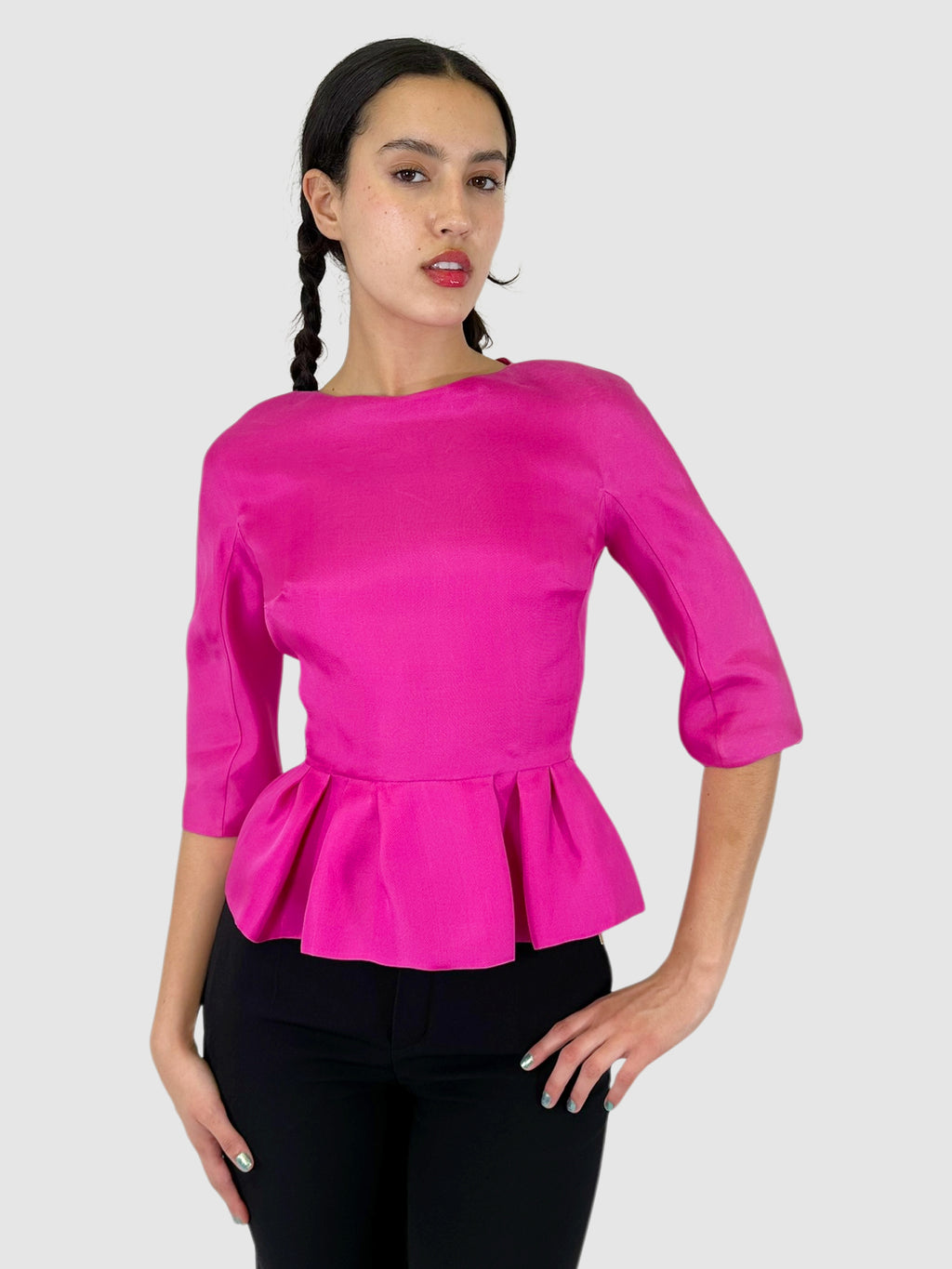 Pleated Peplum Top - Size 4