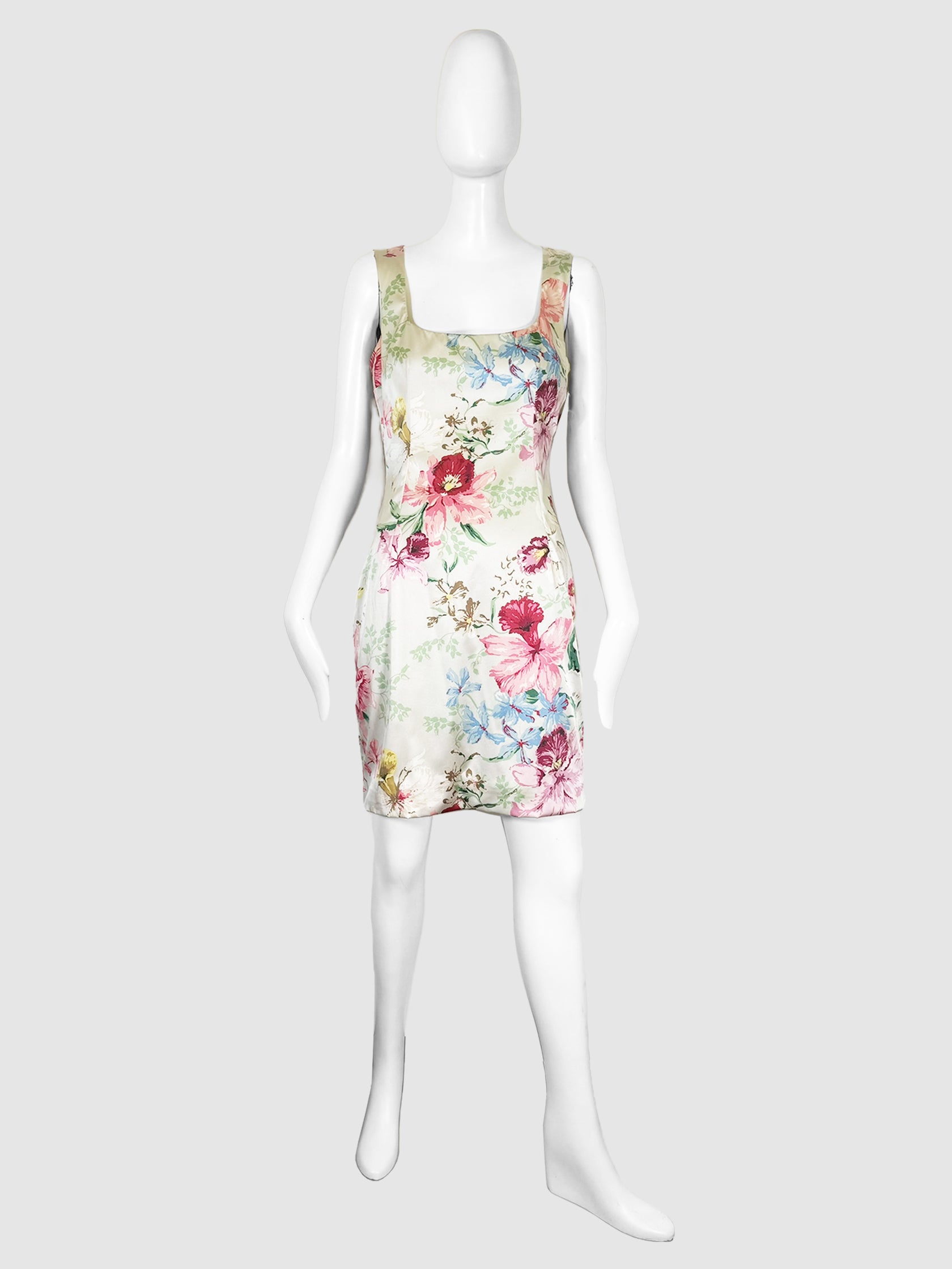 Floral Print Silk Dress - Size 44