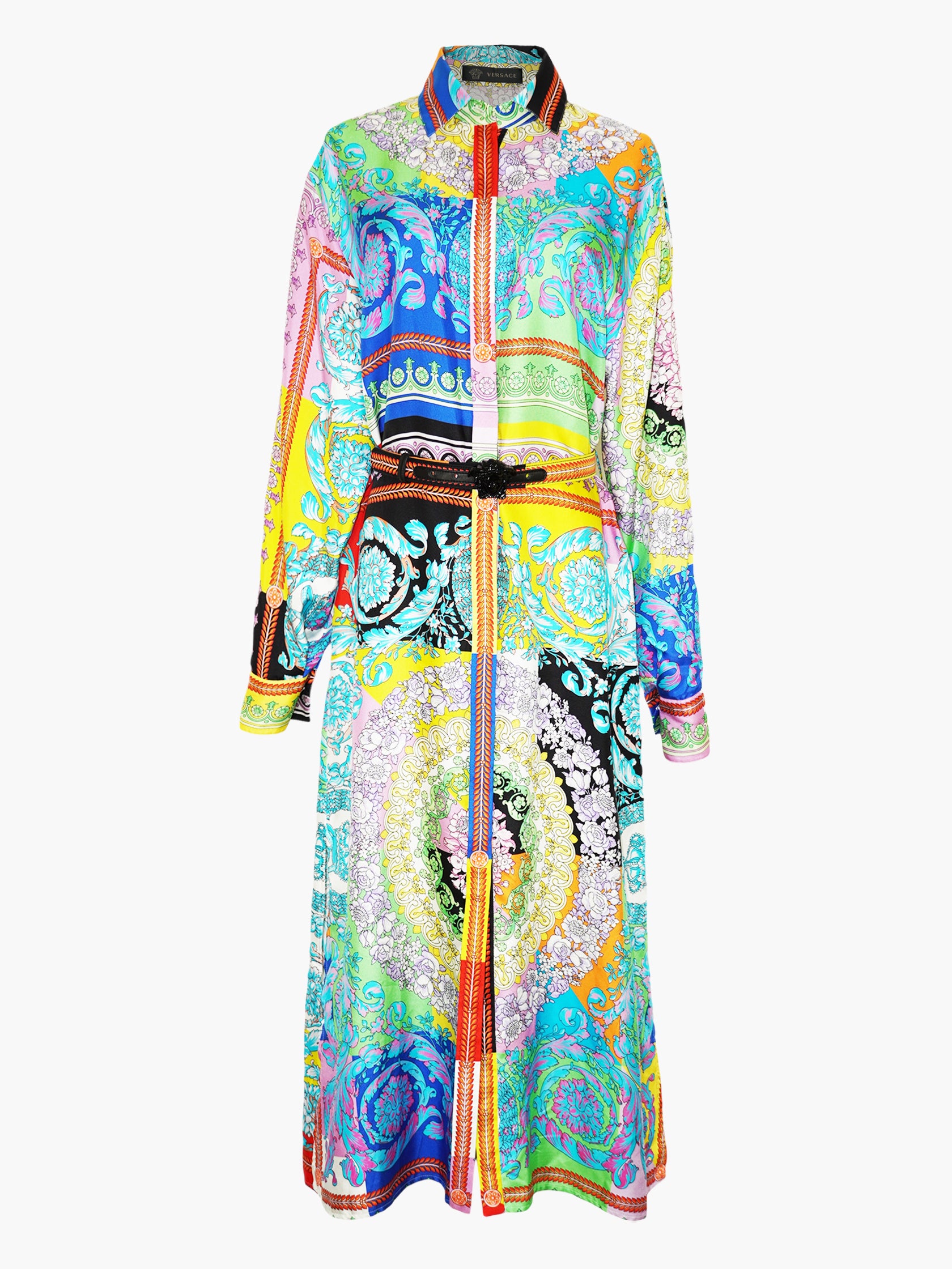 Multi-Print Belted Dress