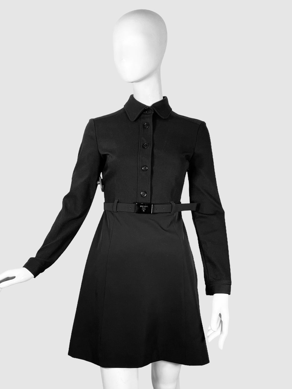 Prada Button-Up Dress with Belt - Size 40