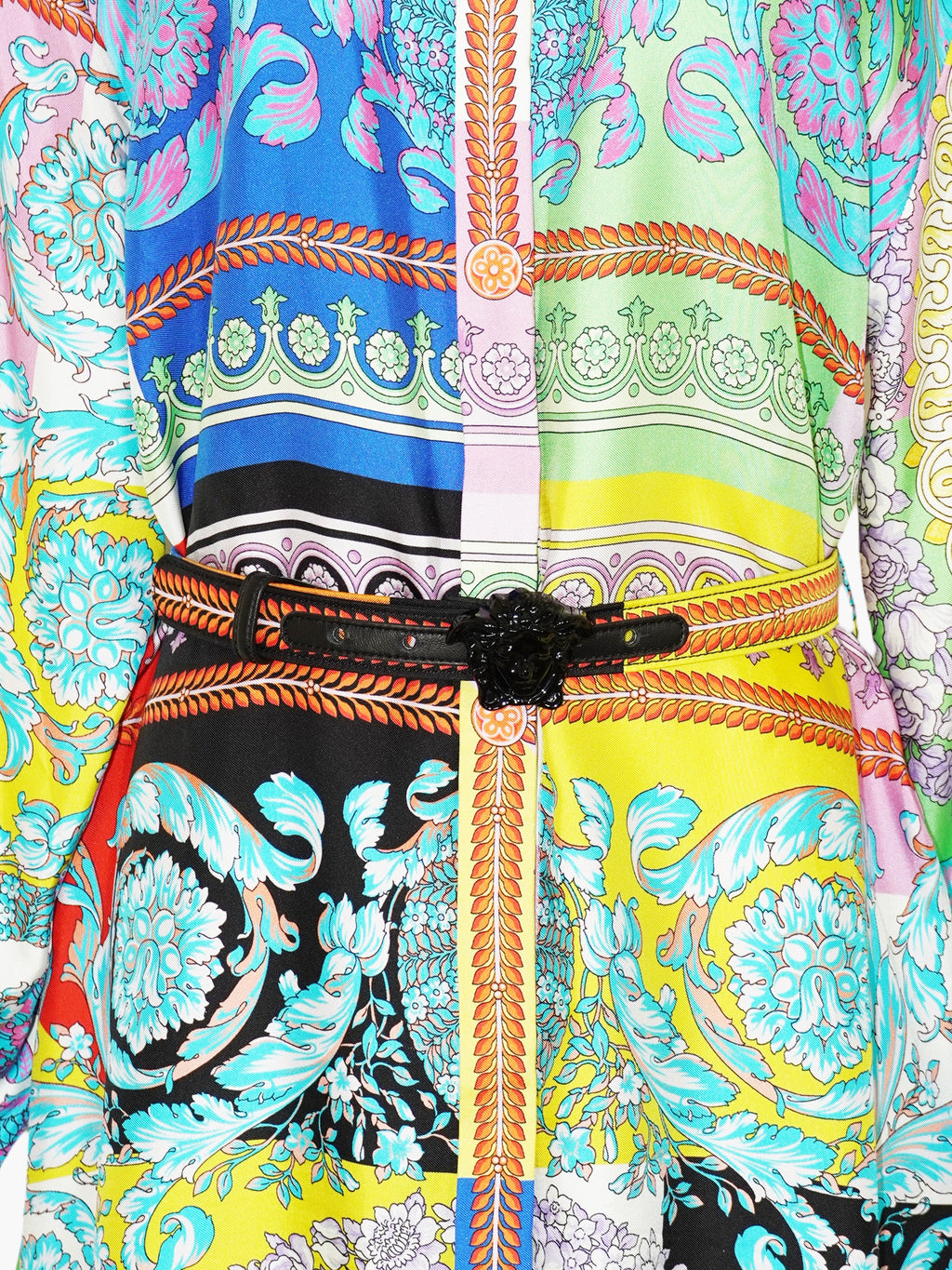 Multi-Print Belted Dress