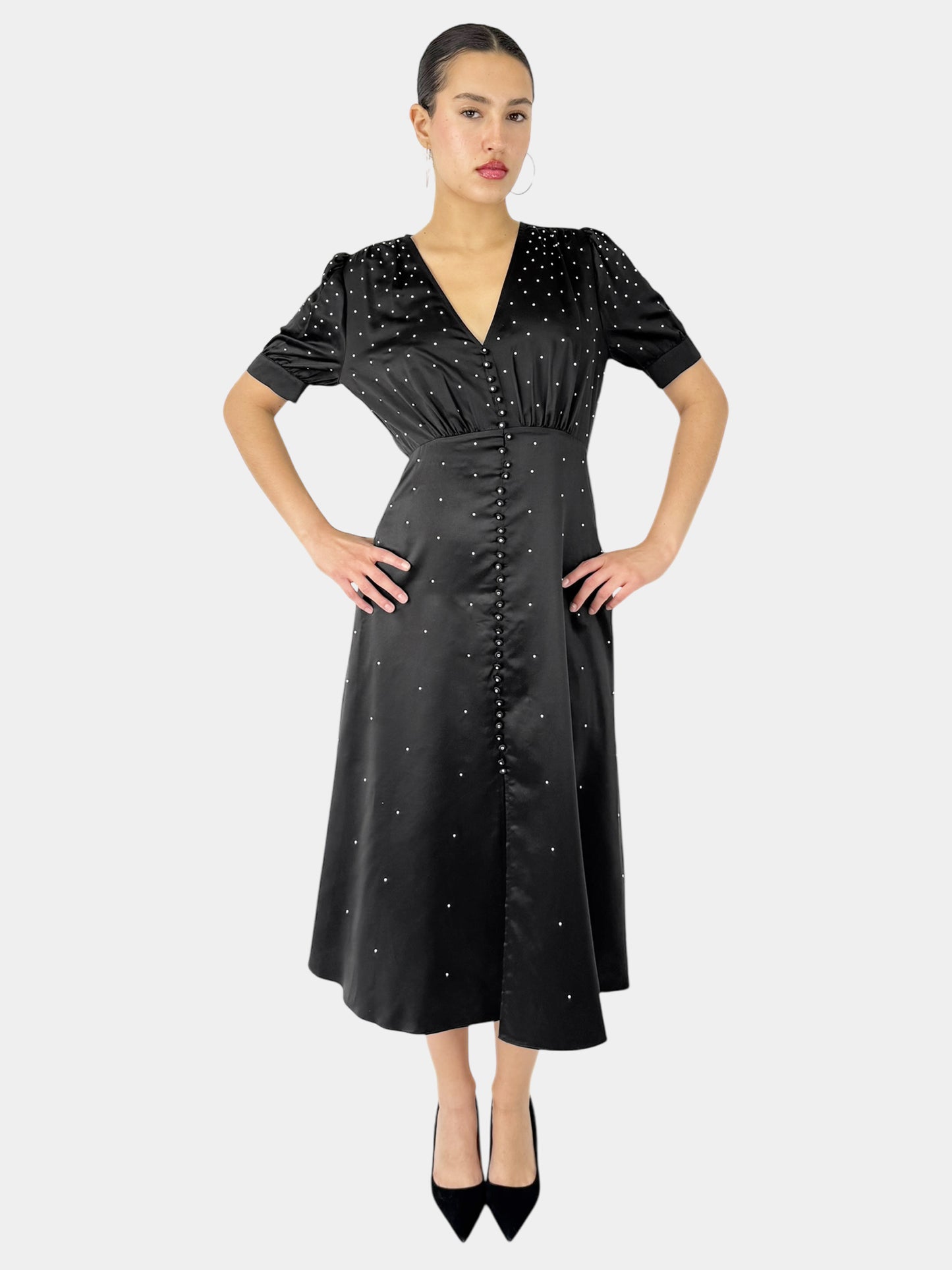 Studded Satin Dress